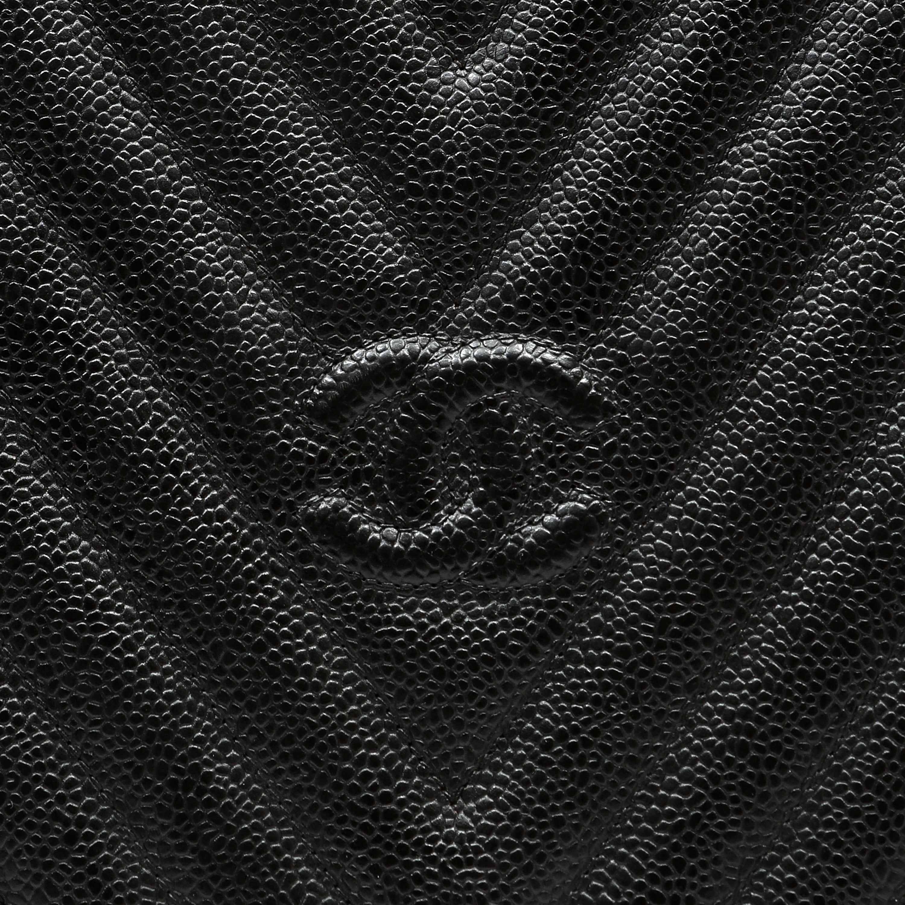 Chanel 1992 Top-Handle CC V-stitch Black Caviar w/Gold Hardware Tassel