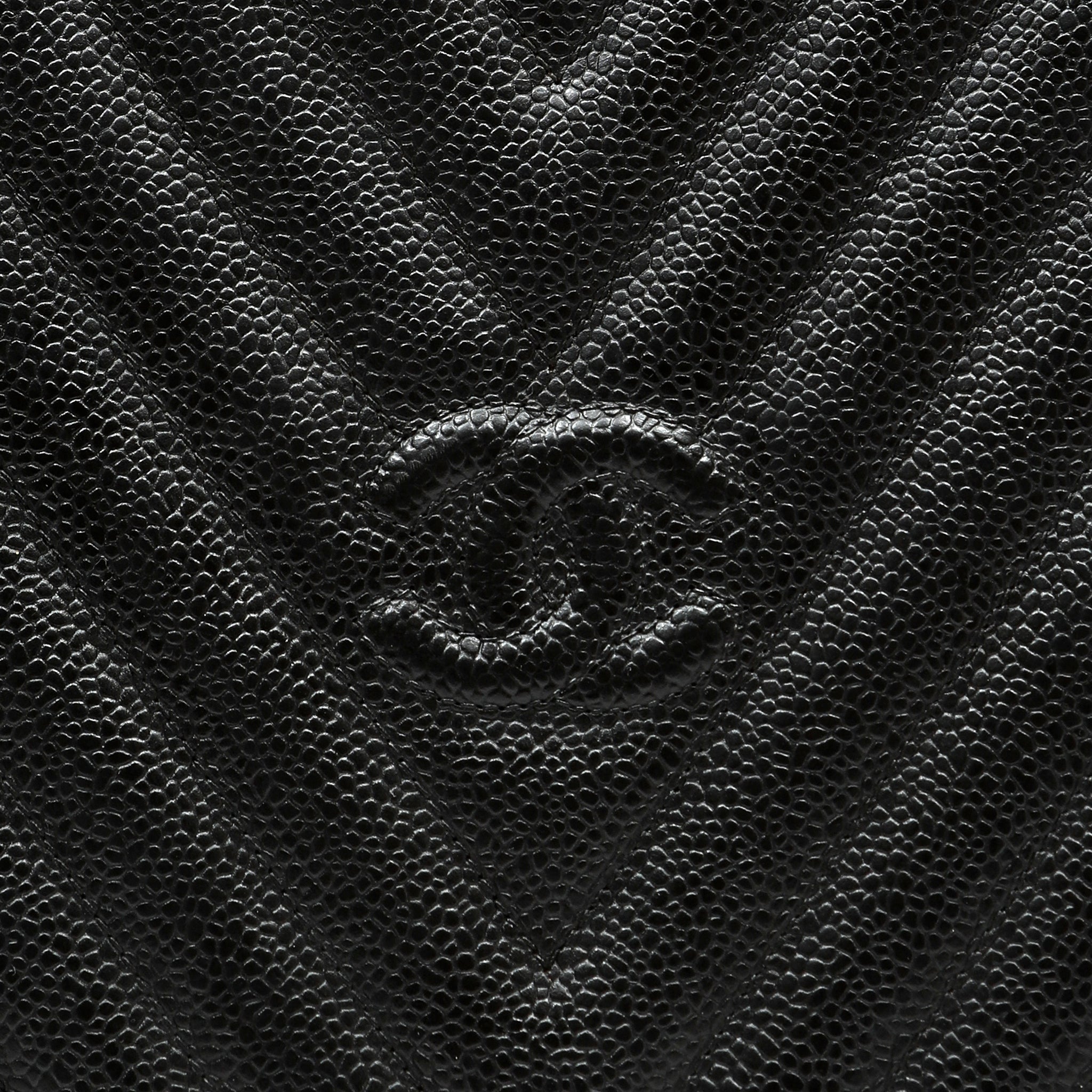 Chanel 1992 Top-Handle CC V-stitch Black Caviar w/Gold Hardware Tassel