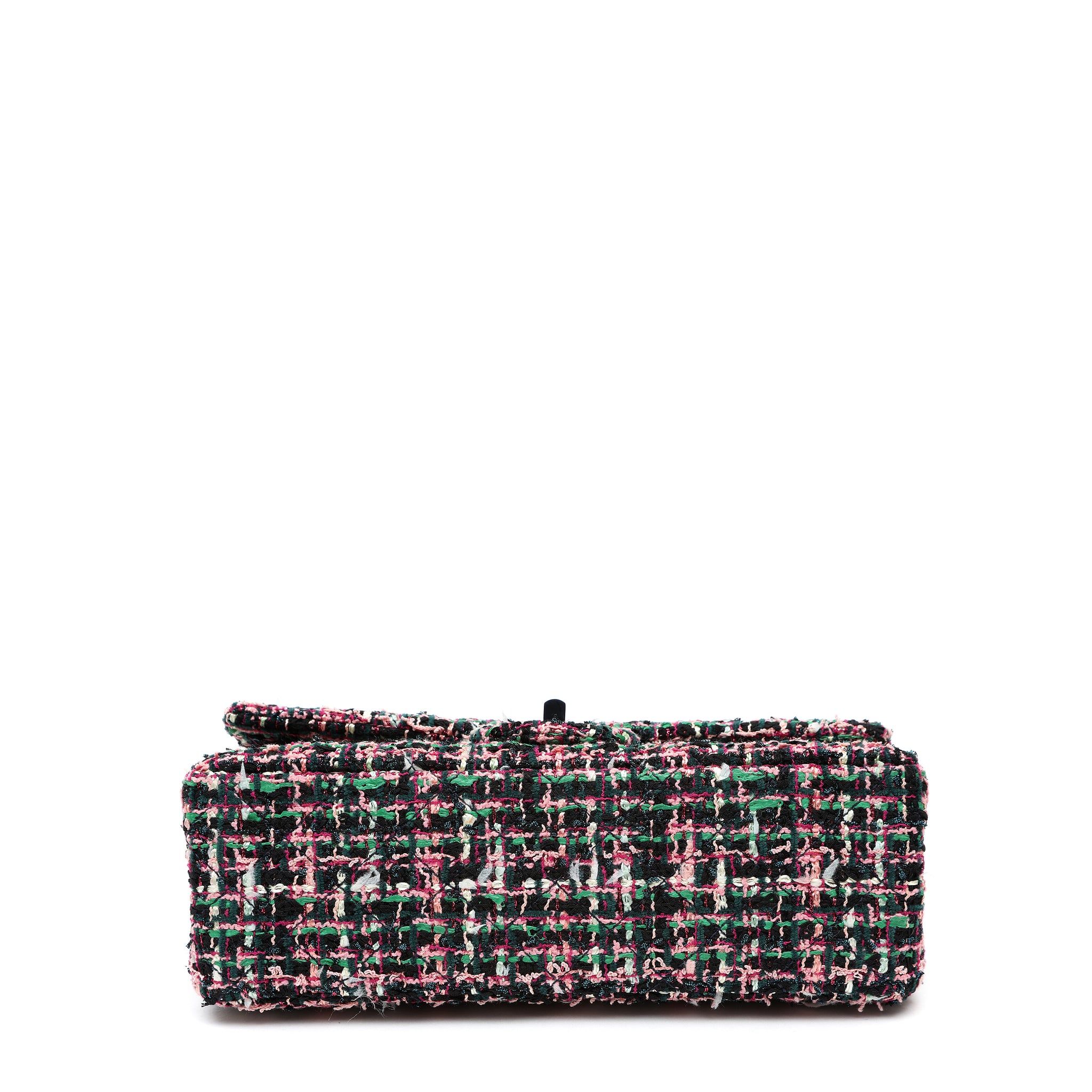 Chanel 2.55 Reissue 225 Flap Bag Pink Green Black Multicolor Tweed w SH