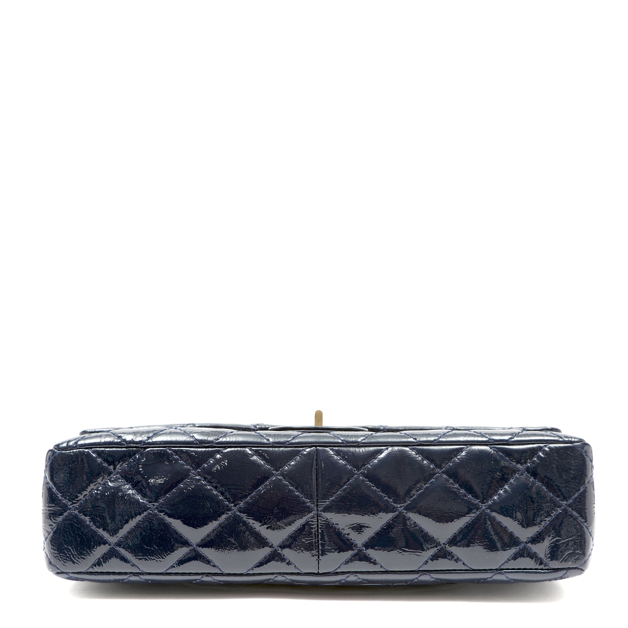 Chanel 2.55 Reissue Flap Bag Navy Blue Quilted Patent Leather w/Gold Hardware