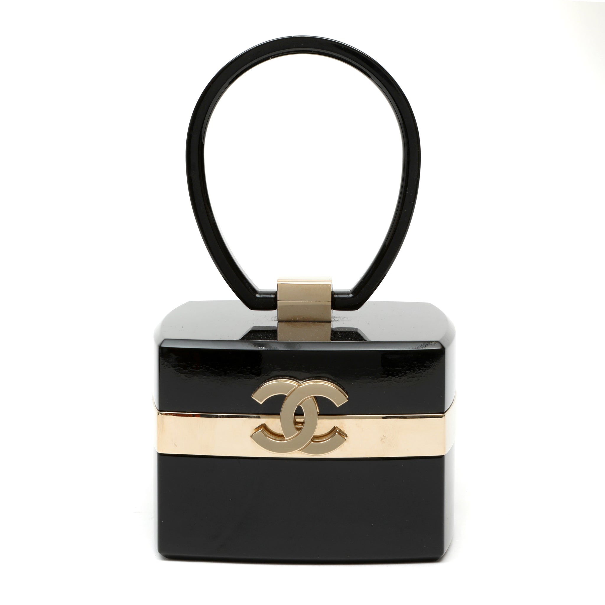 Chanel 2004 Runway Lucite Black Box Elegant Plexiglass