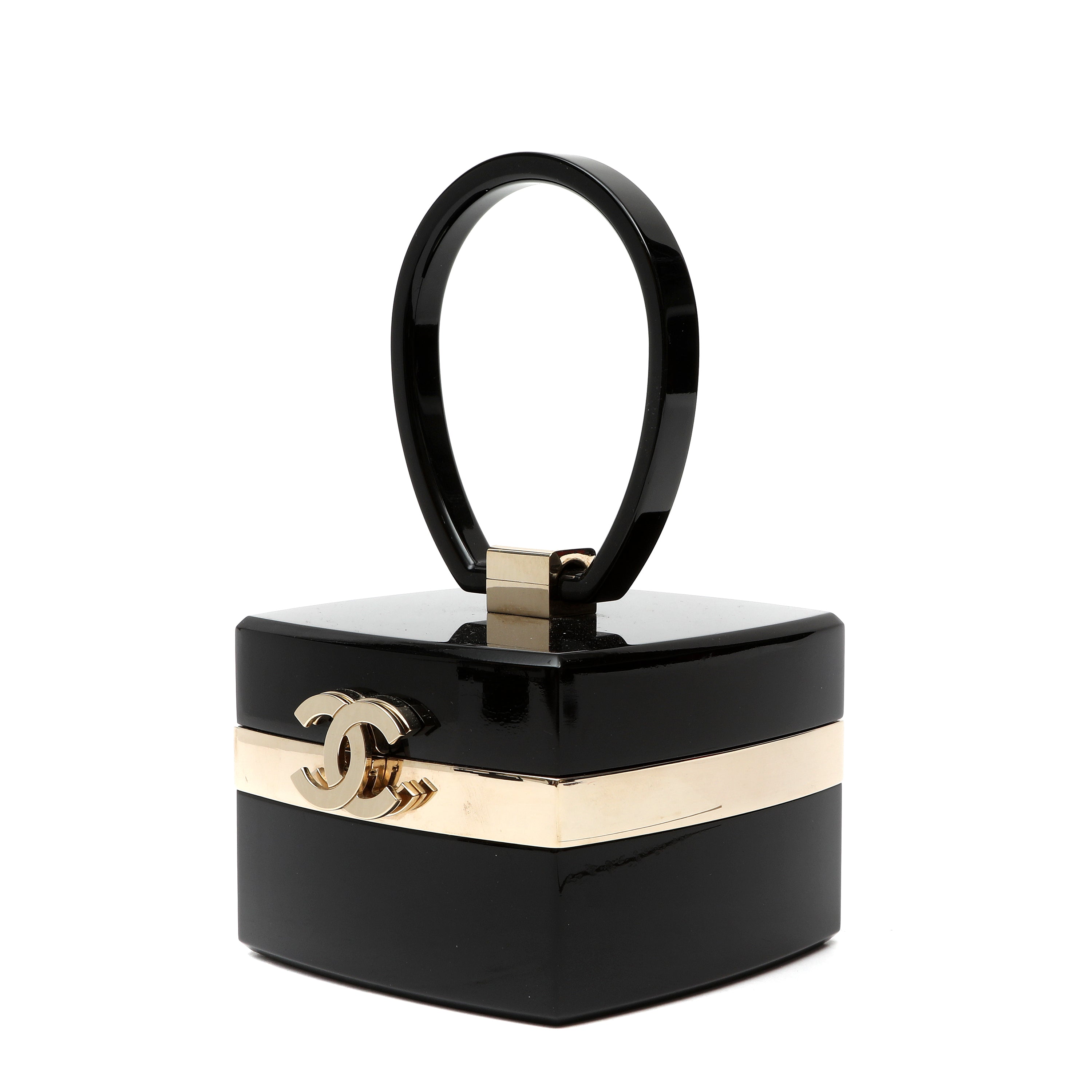 Chanel 2004 Runway Lucite Black Box Elegant Plexiglass