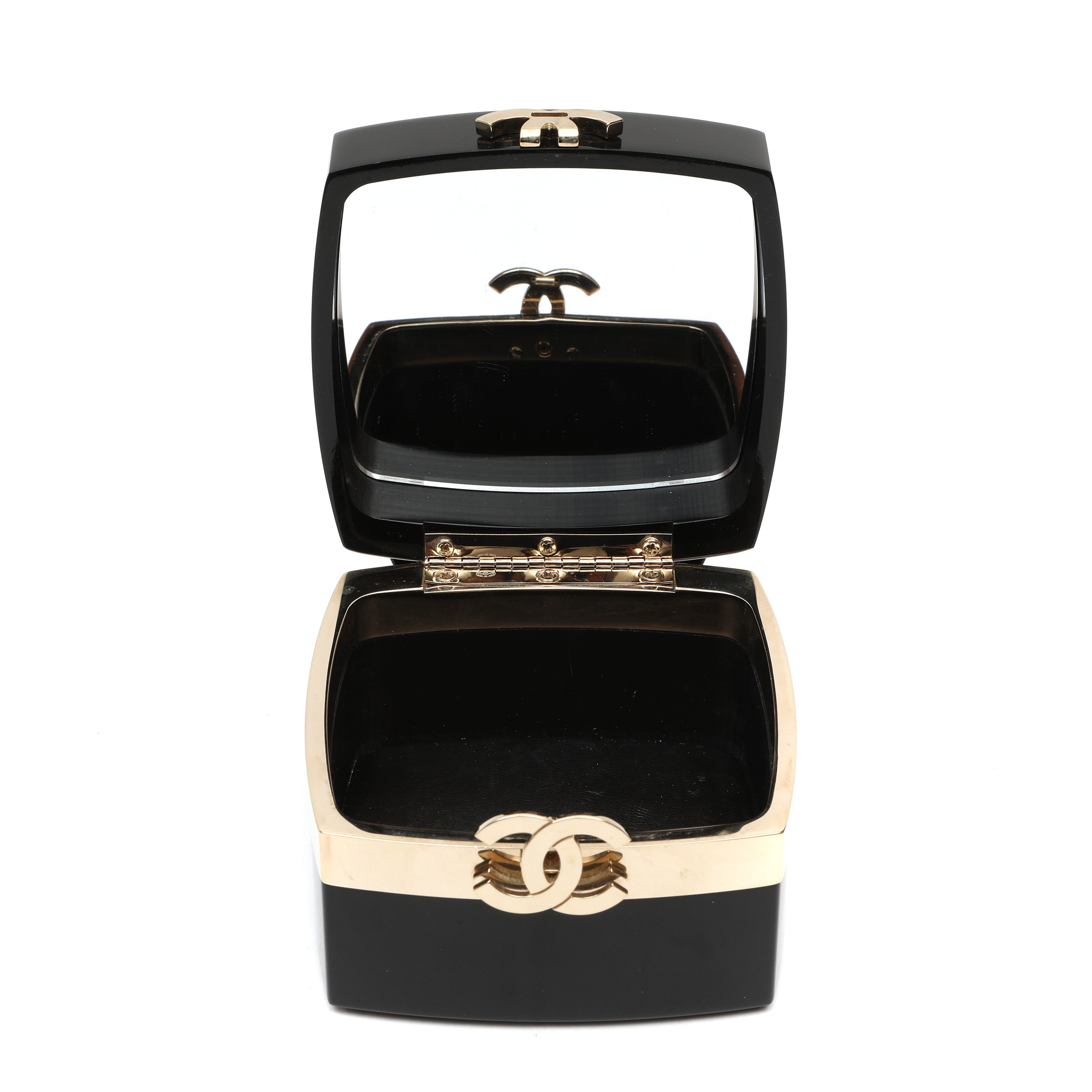 Chanel 2004 Runway Lucite Black Box Elegant Plexiglass