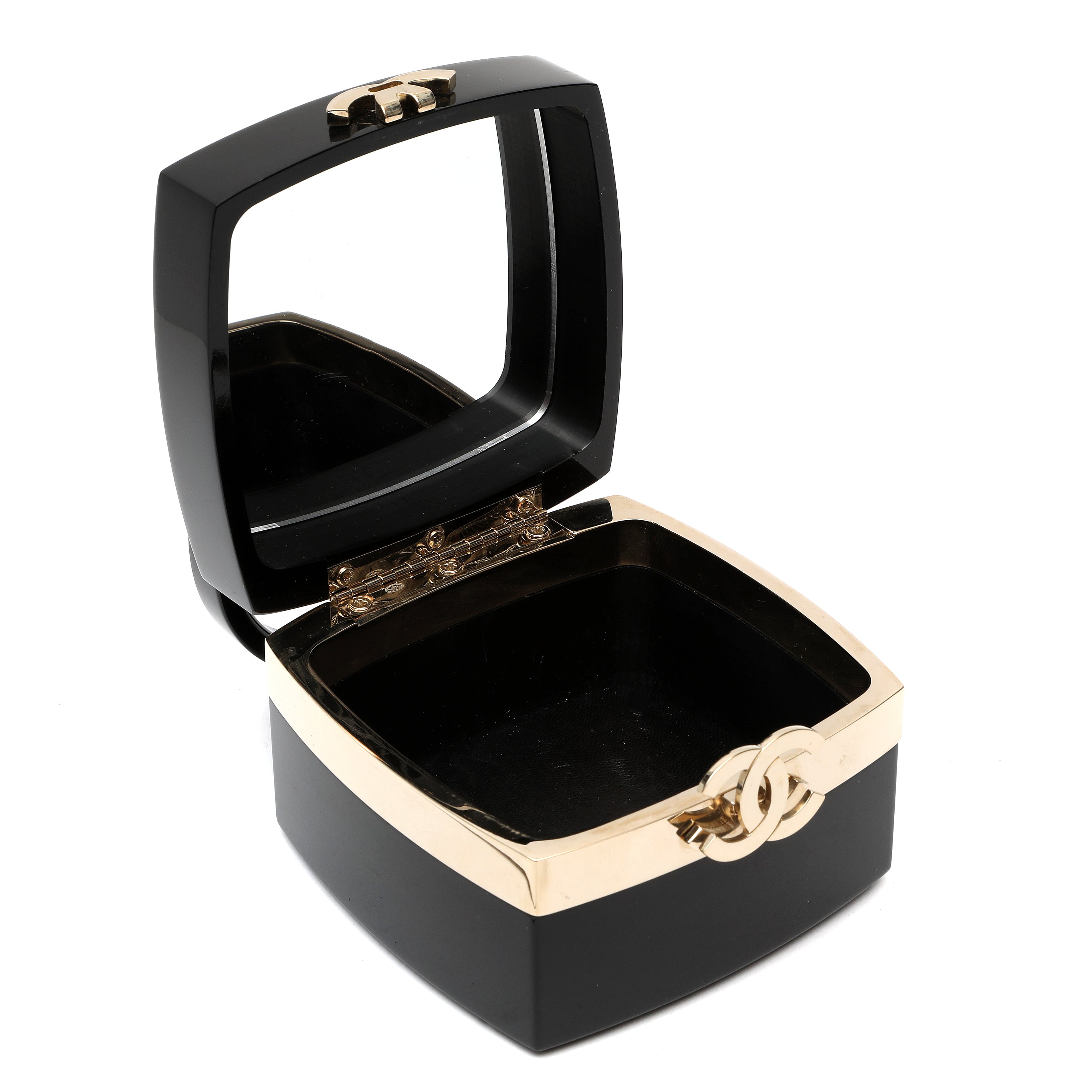 Chanel 2004 Runway Lucite Black Box Elegant Plexiglass