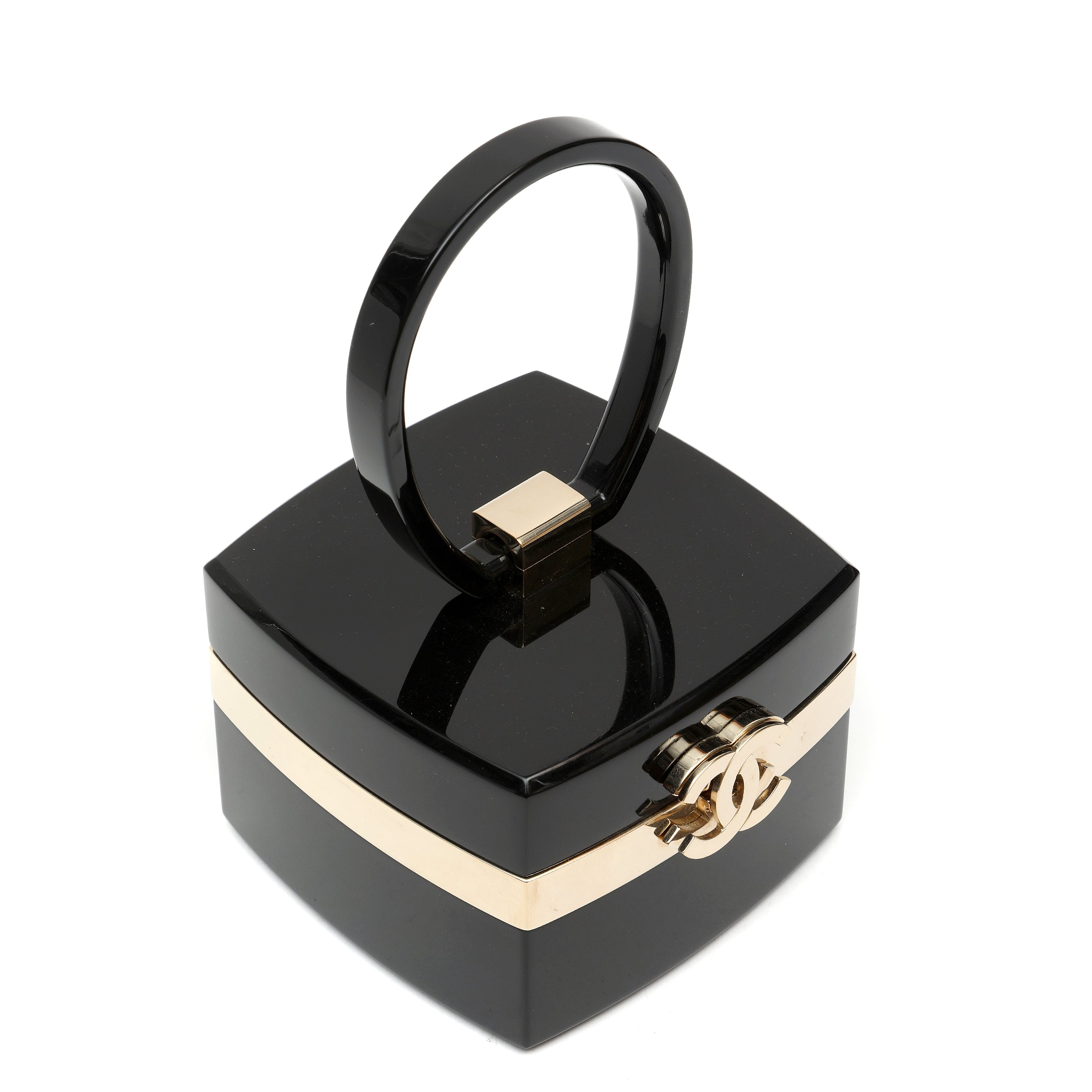 Chanel 2004 Runway Lucite Black Box Elegant Plexiglass