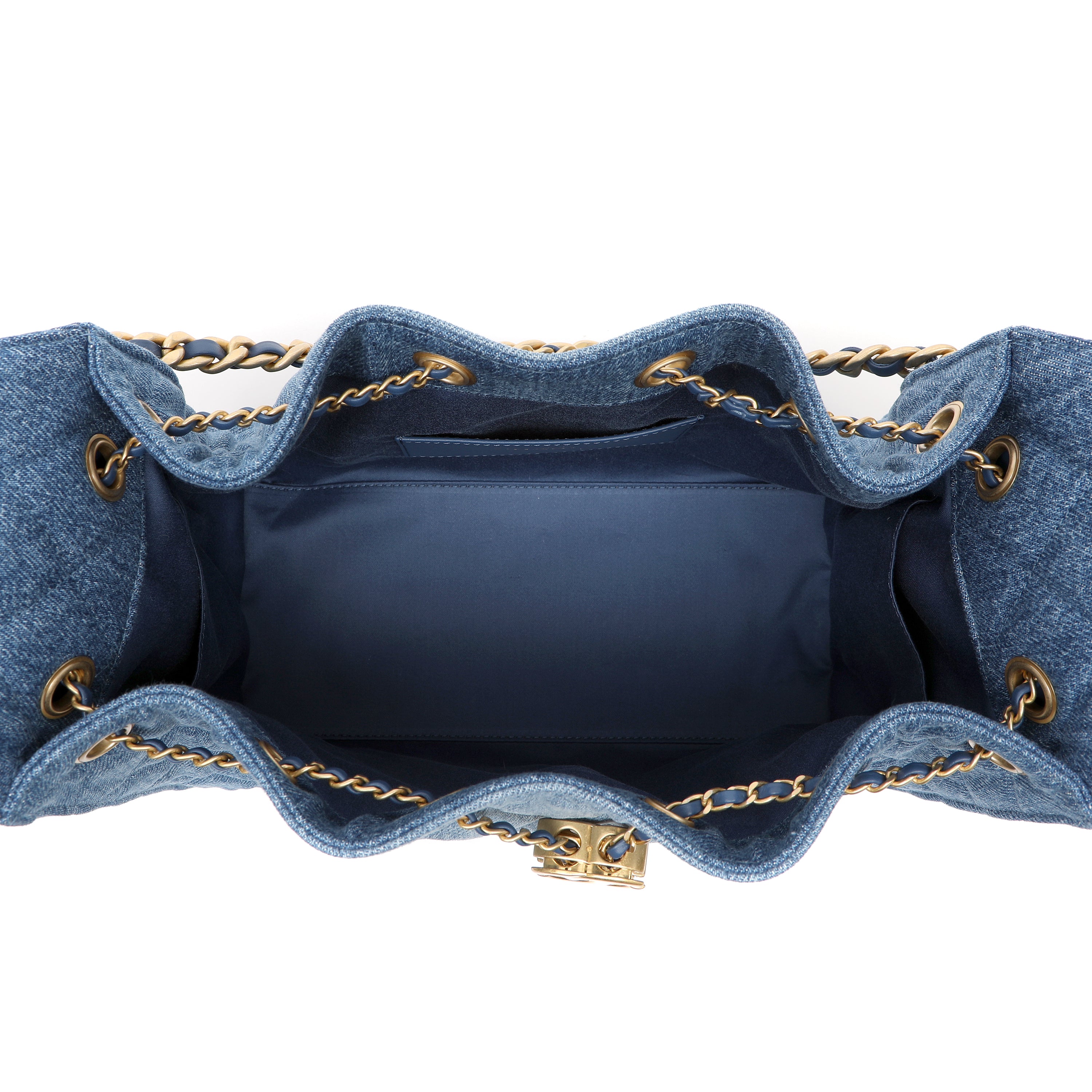 Chanel 25cm Small Handbag Washed Denim w GH