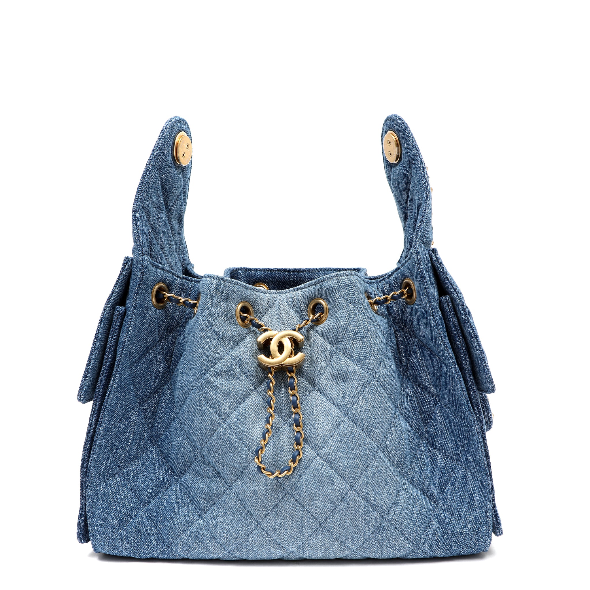 Chanel 25cm Small Handbag Washed Denim w GH
