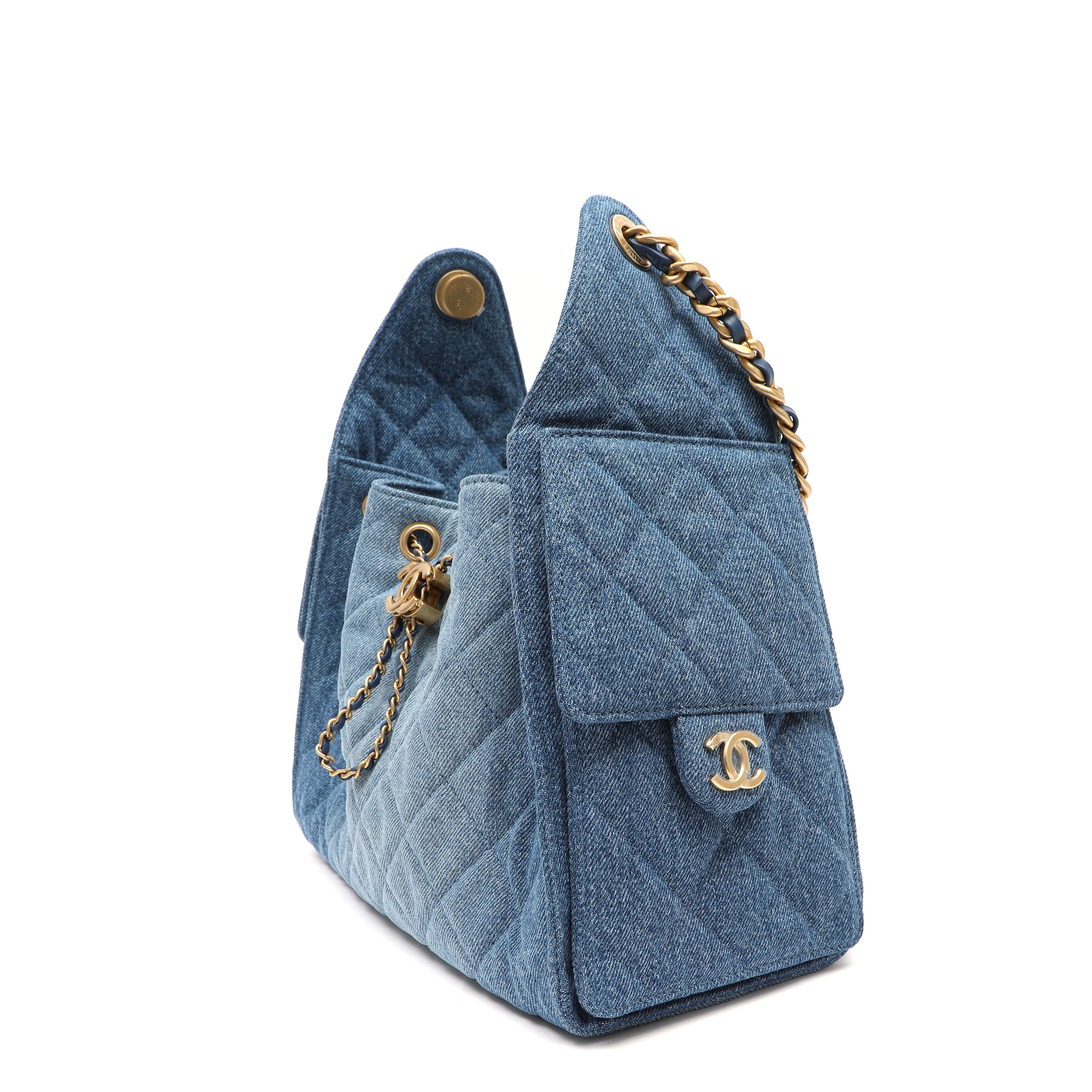 Chanel 25cm Small Handbag Washed Denim w GH