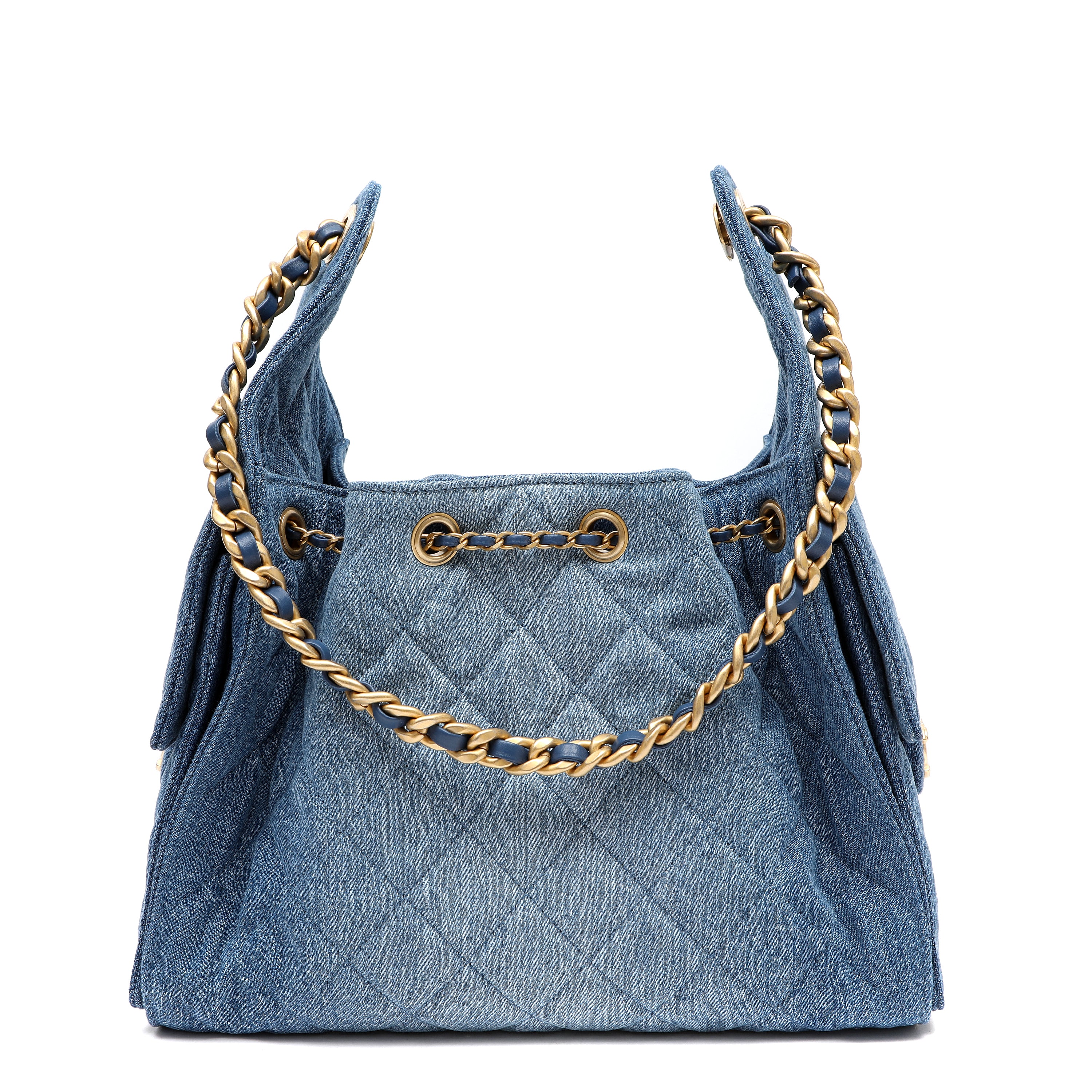 Chanel 25cm Small Handbag Washed Denim w GH
