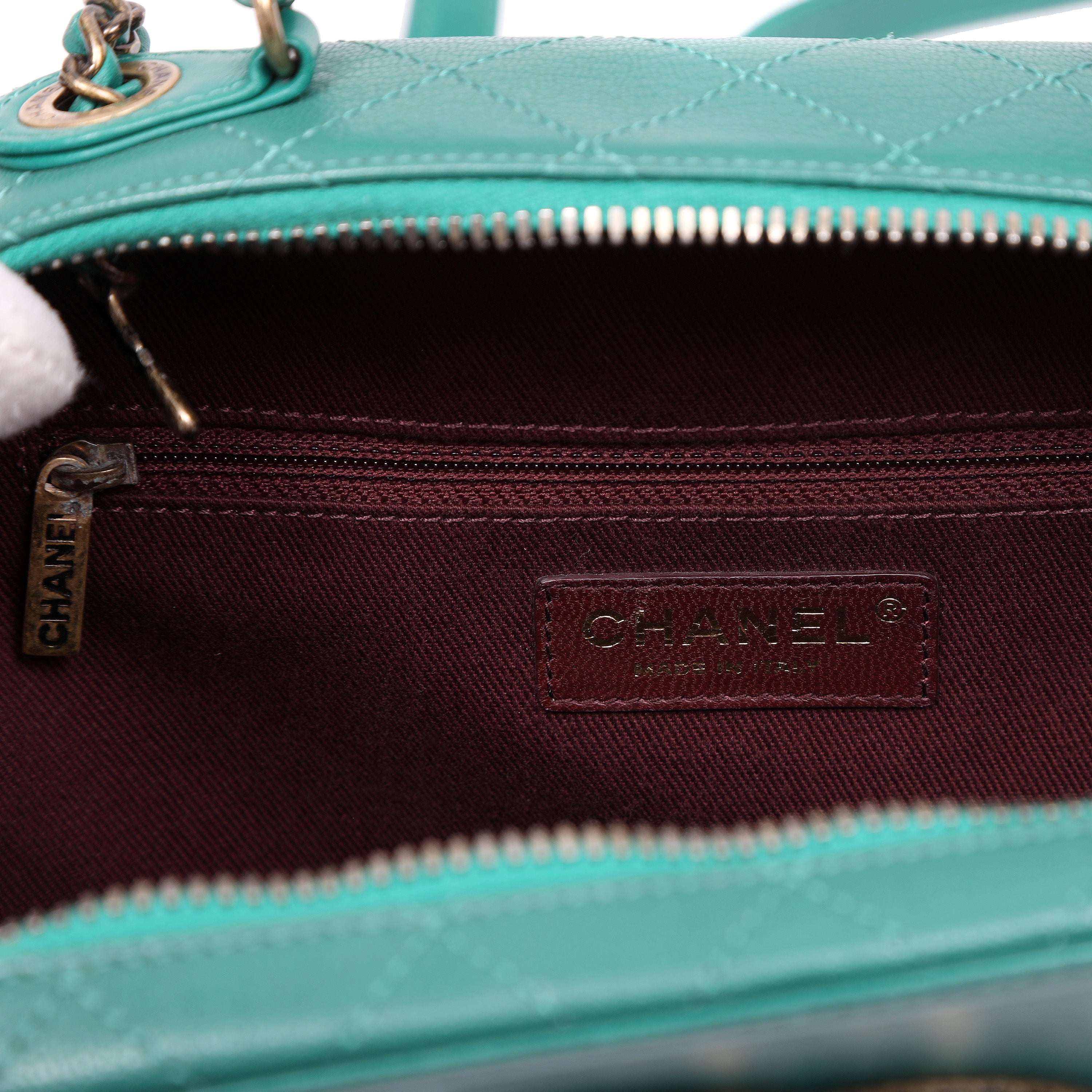Chanel Coco Curve Vanity Case Green Lambskin