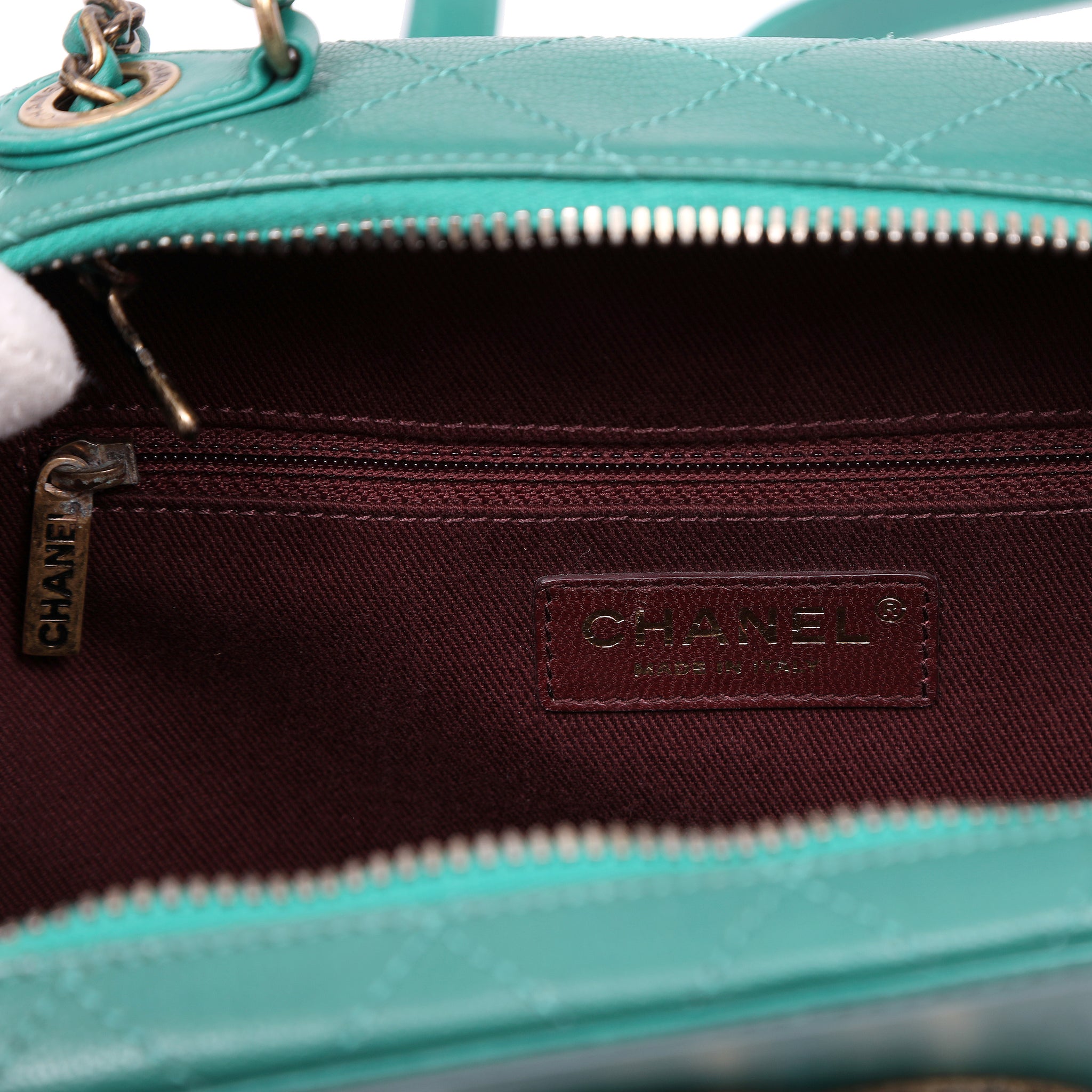 Chanel Coco Curve Vanity Case Green Lambskin
