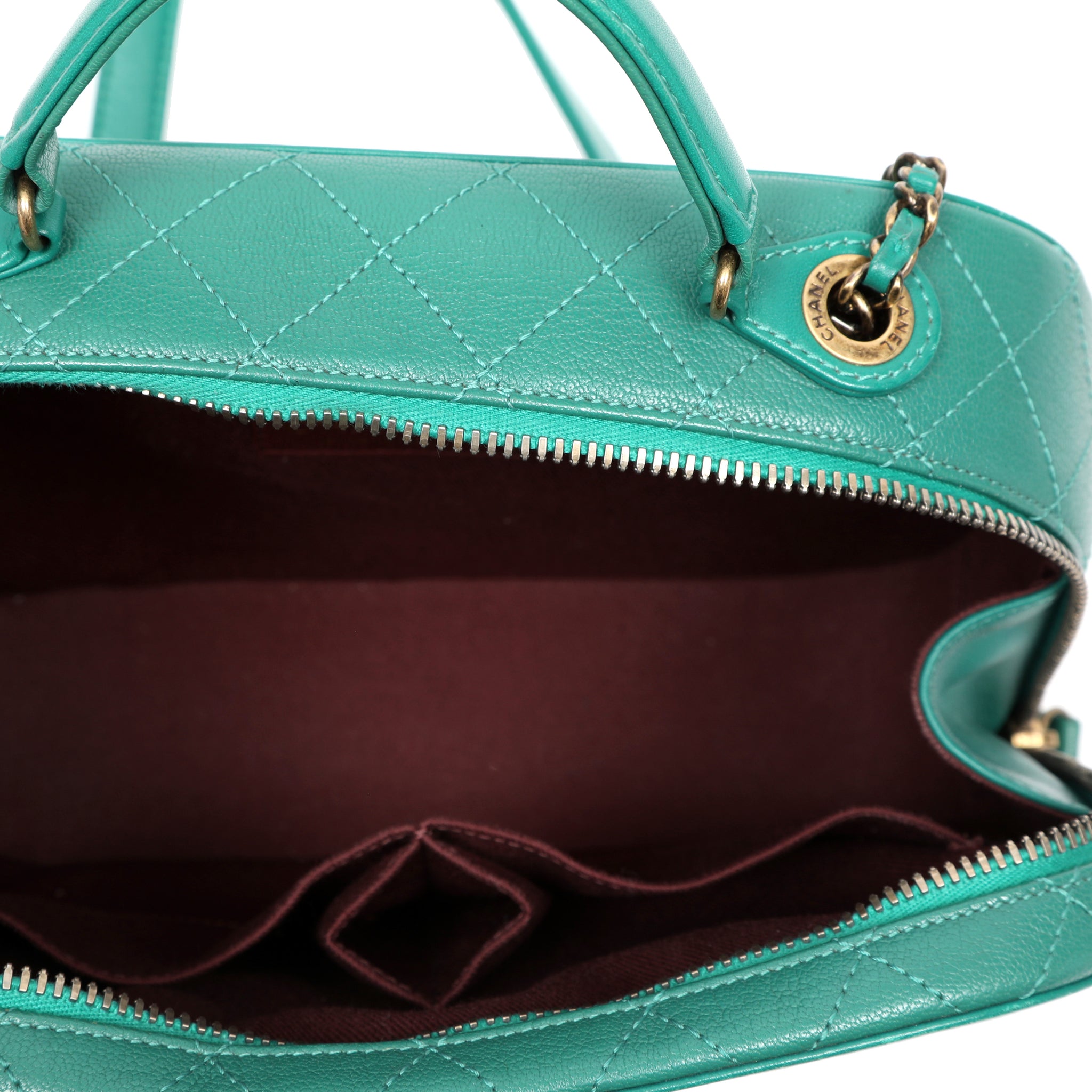 Chanel Coco Curve Vanity Case Green Lambskin