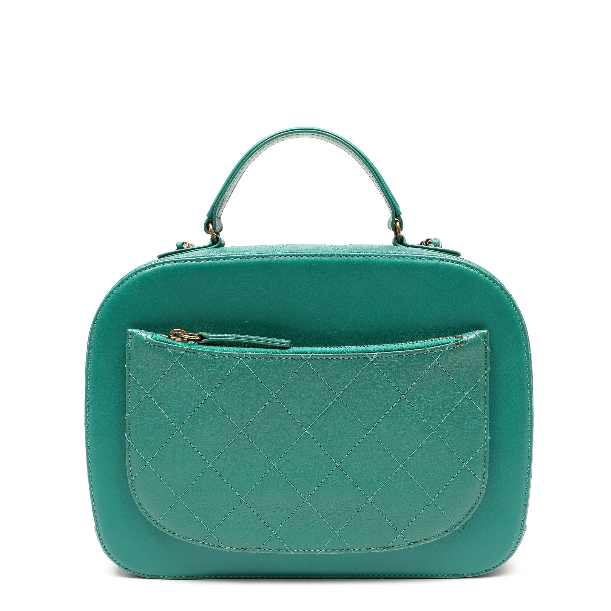 Chanel Coco Curve Vanity Case Green Lambskin