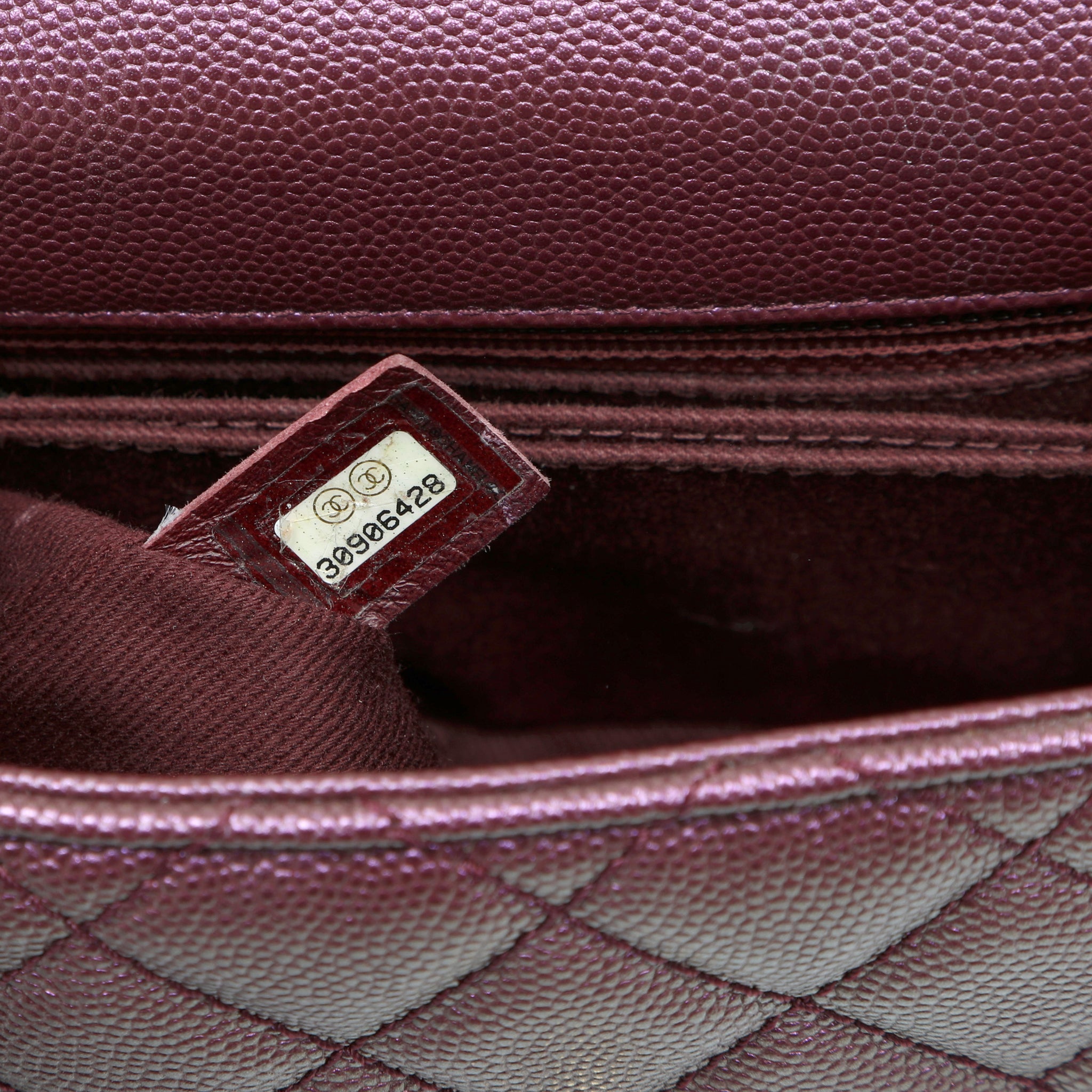 Chanel Coco Handle Bag Mini Quilted Burgundy Caviar Leather w/Gold Hardware