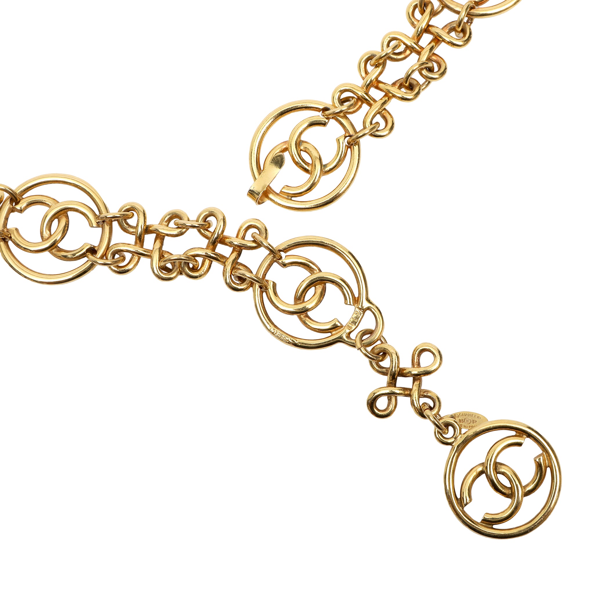 Chanel Gold Chain Belt Double Chain Design CC