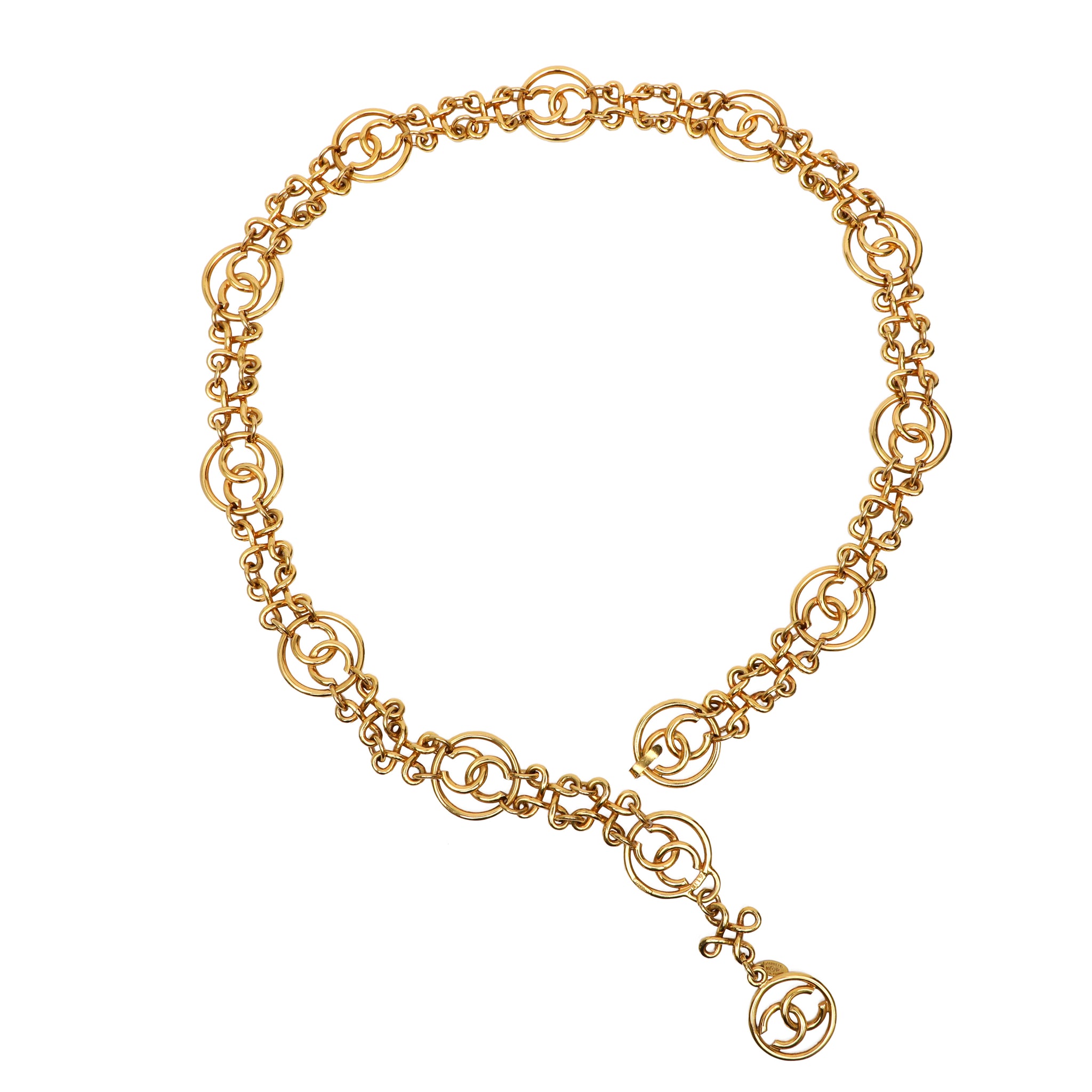 Chanel Gold Chain Belt Double Chain Design CC