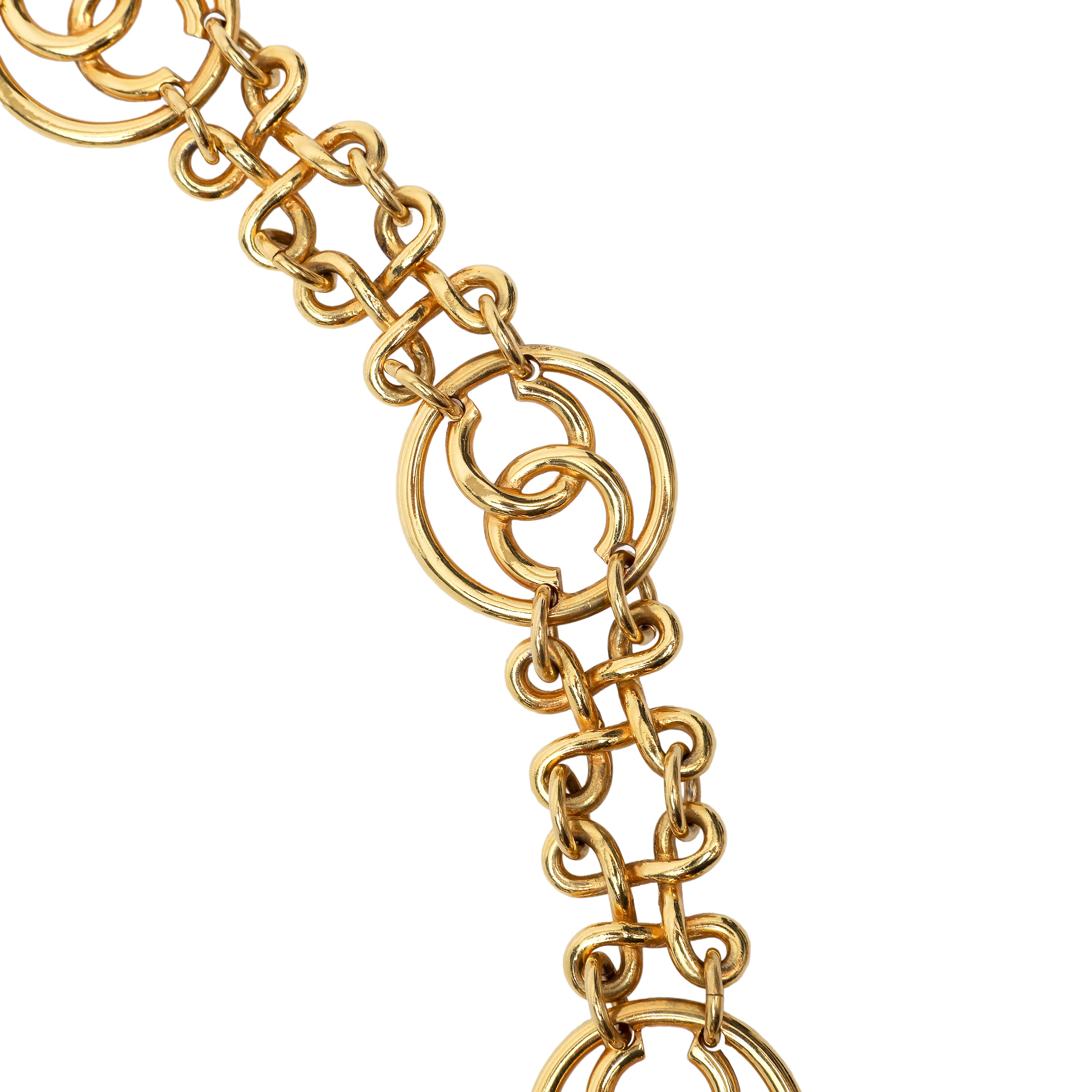 Chanel Gold Chain Belt Double Chain Design CC