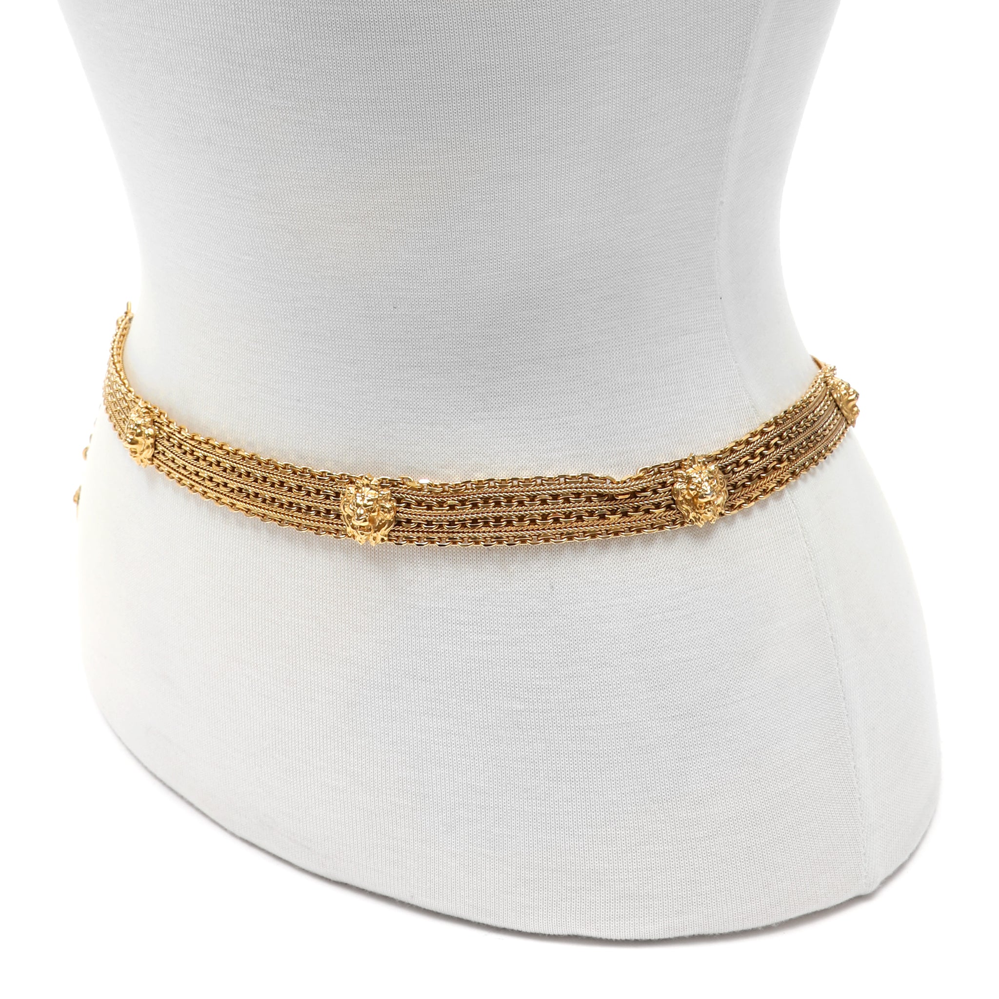 Chanel Vintage Lion Medallion Multi-Chain Belt w/CC Coin Drop