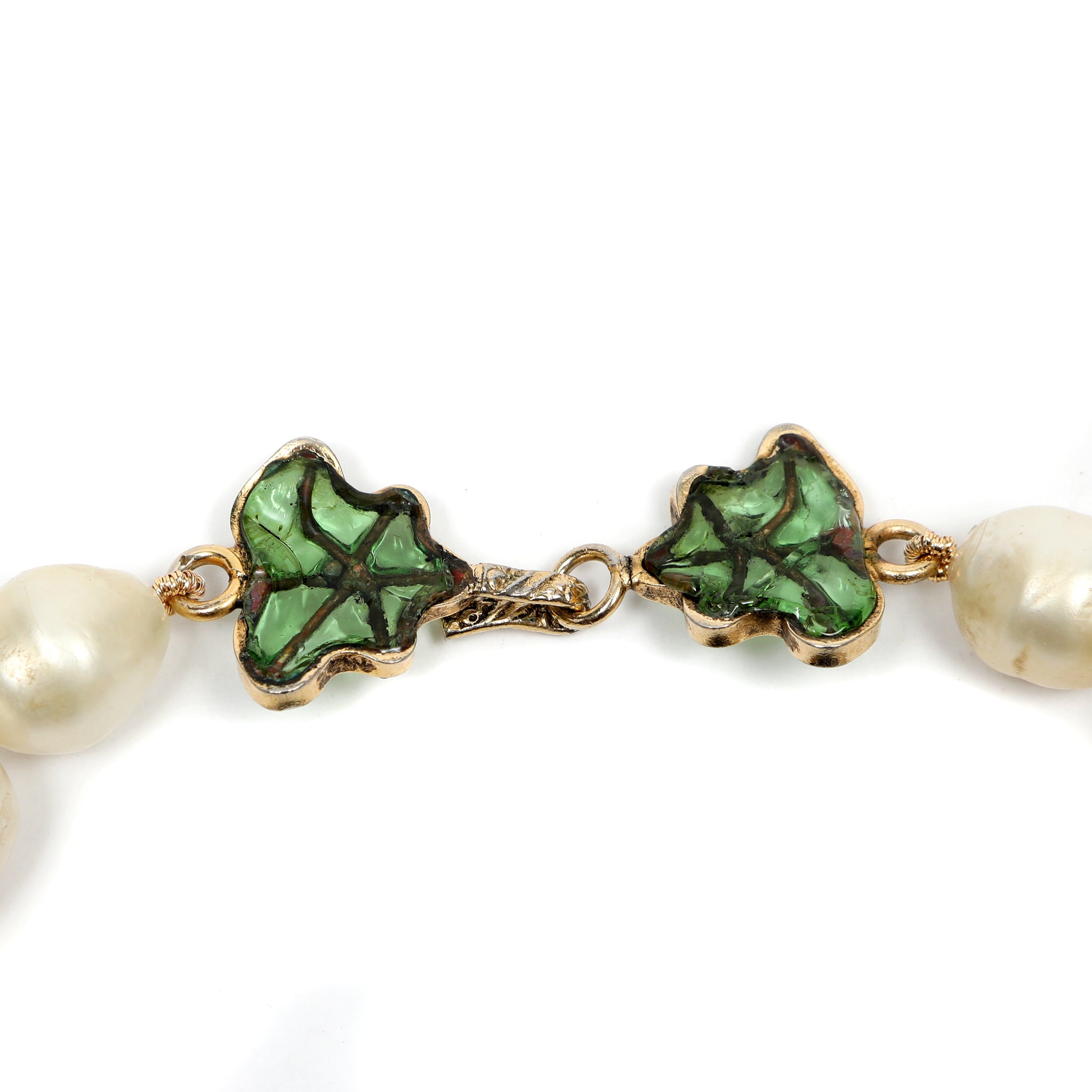 Chanel Vintage Gripoix Flower and Leaf Pearl Choker