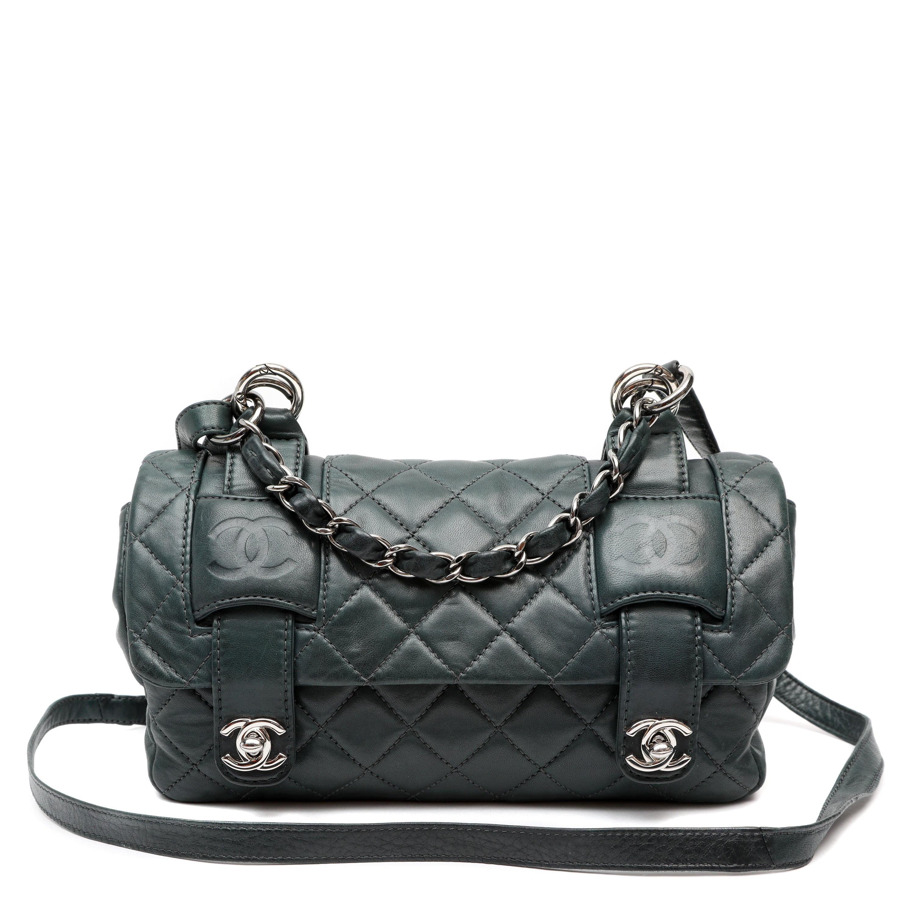 Chanel In The Mix Messenger Bag Quilted Green w SH