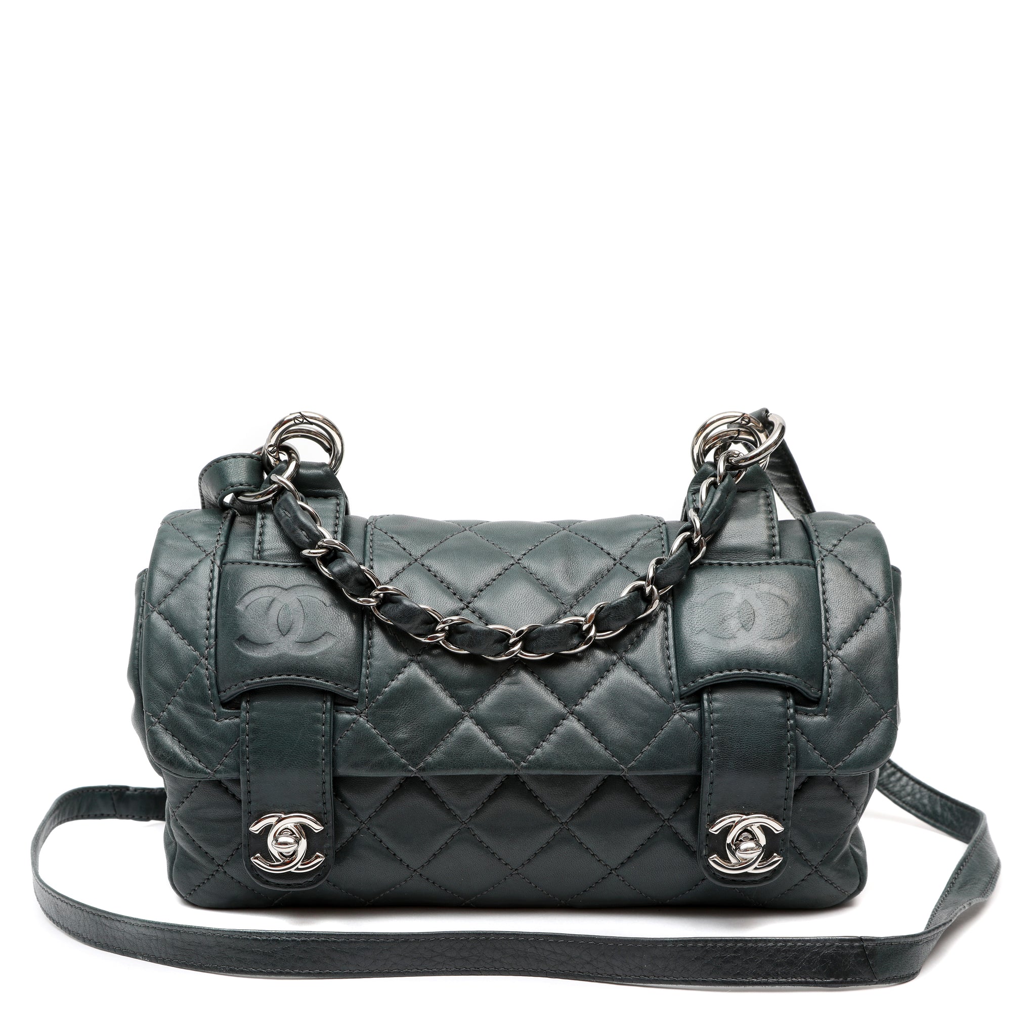 Chanel In The Mix Messenger Bag Quilted Green w SH