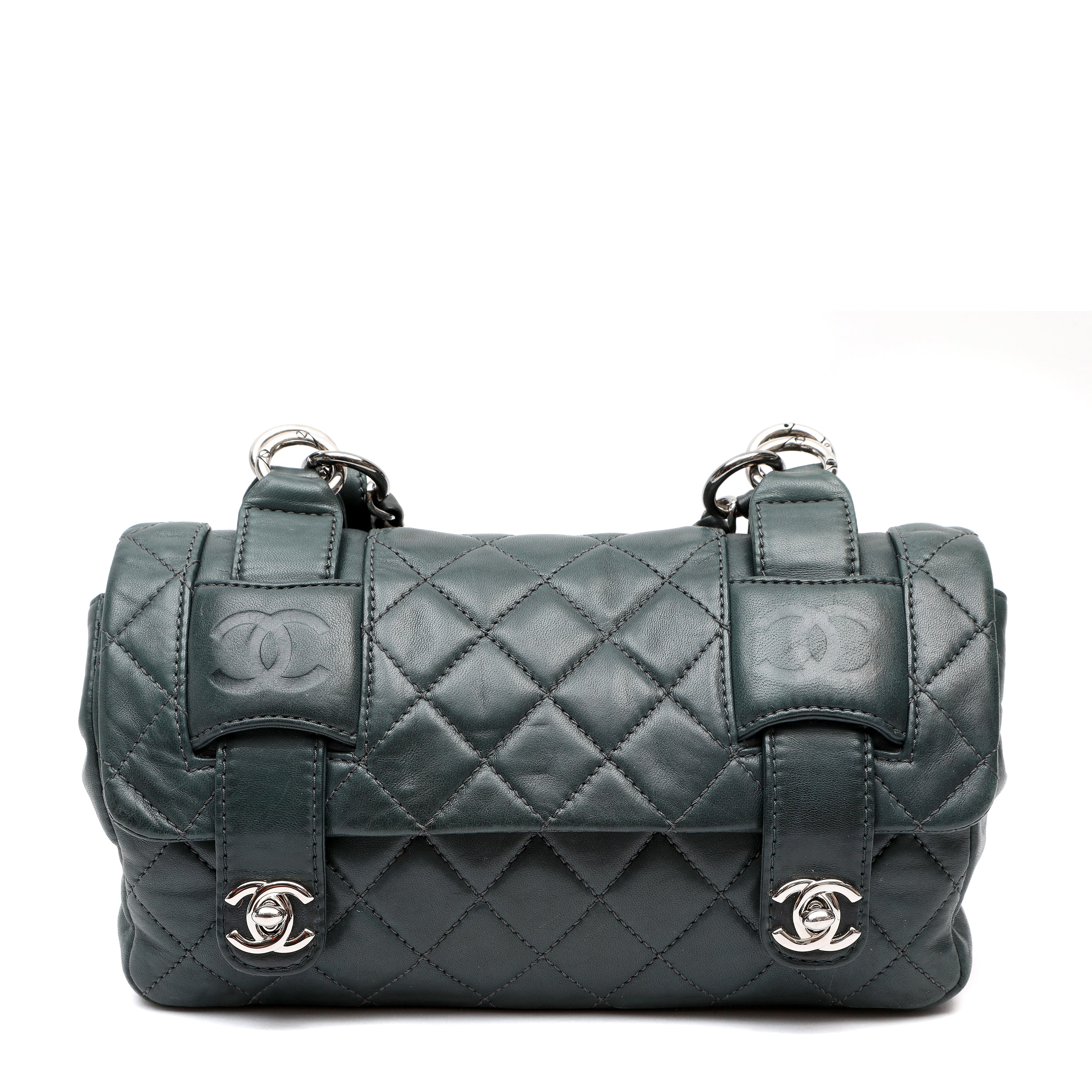 Chanel In The Mix Messenger Bag Quilted Green w SH