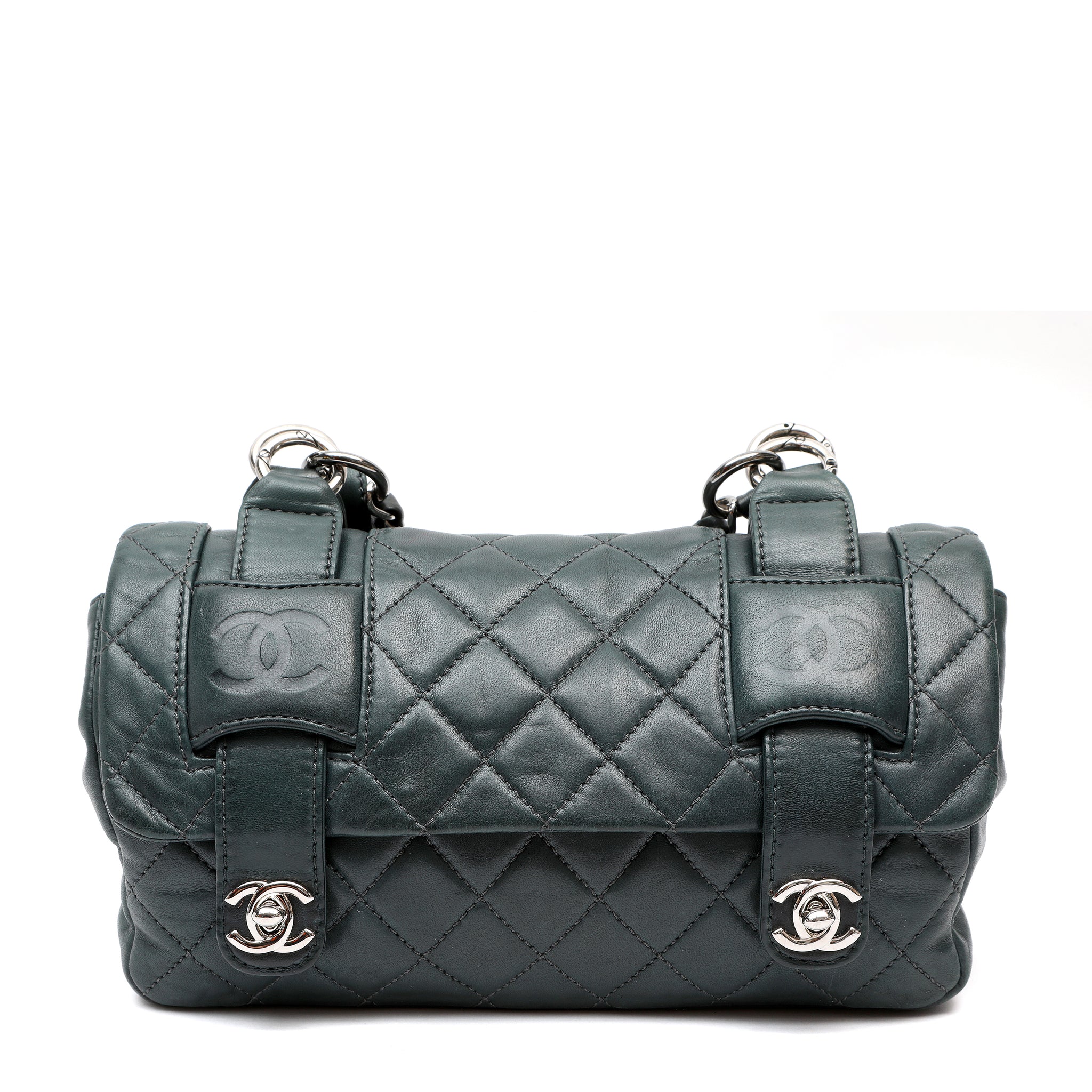 Chanel In The Mix Messenger Bag Quilted Green w SH