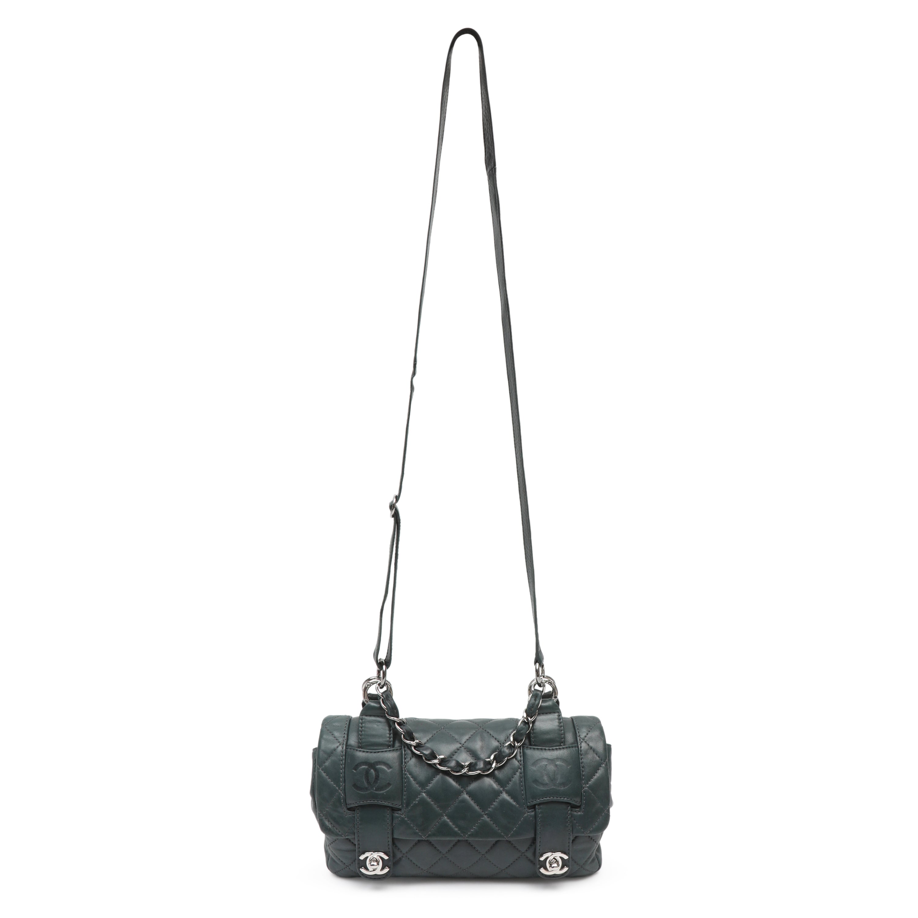 Chanel In The Mix Messenger Bag Quilted Green w SH