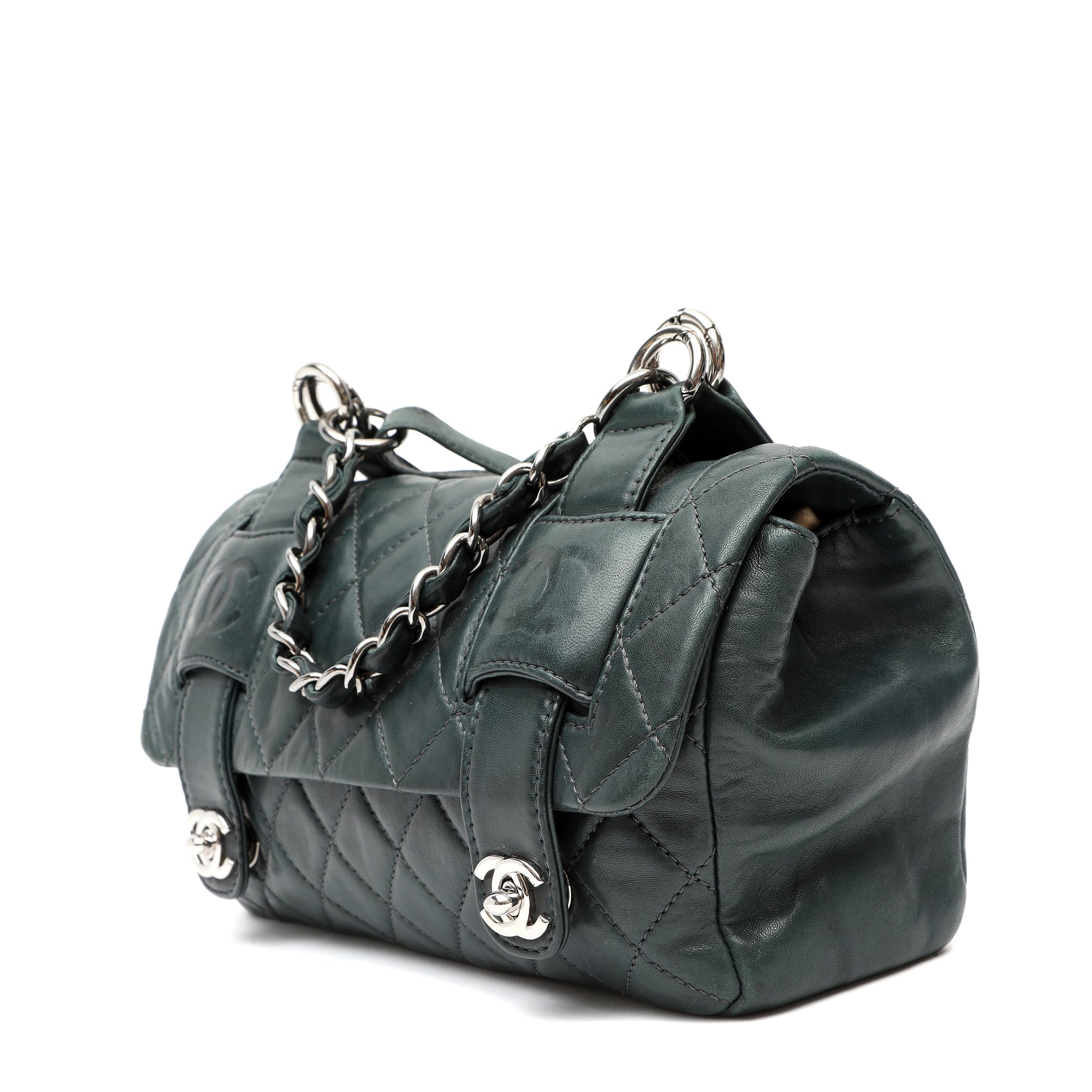 Chanel In The Mix Messenger Bag Quilted Green w SH