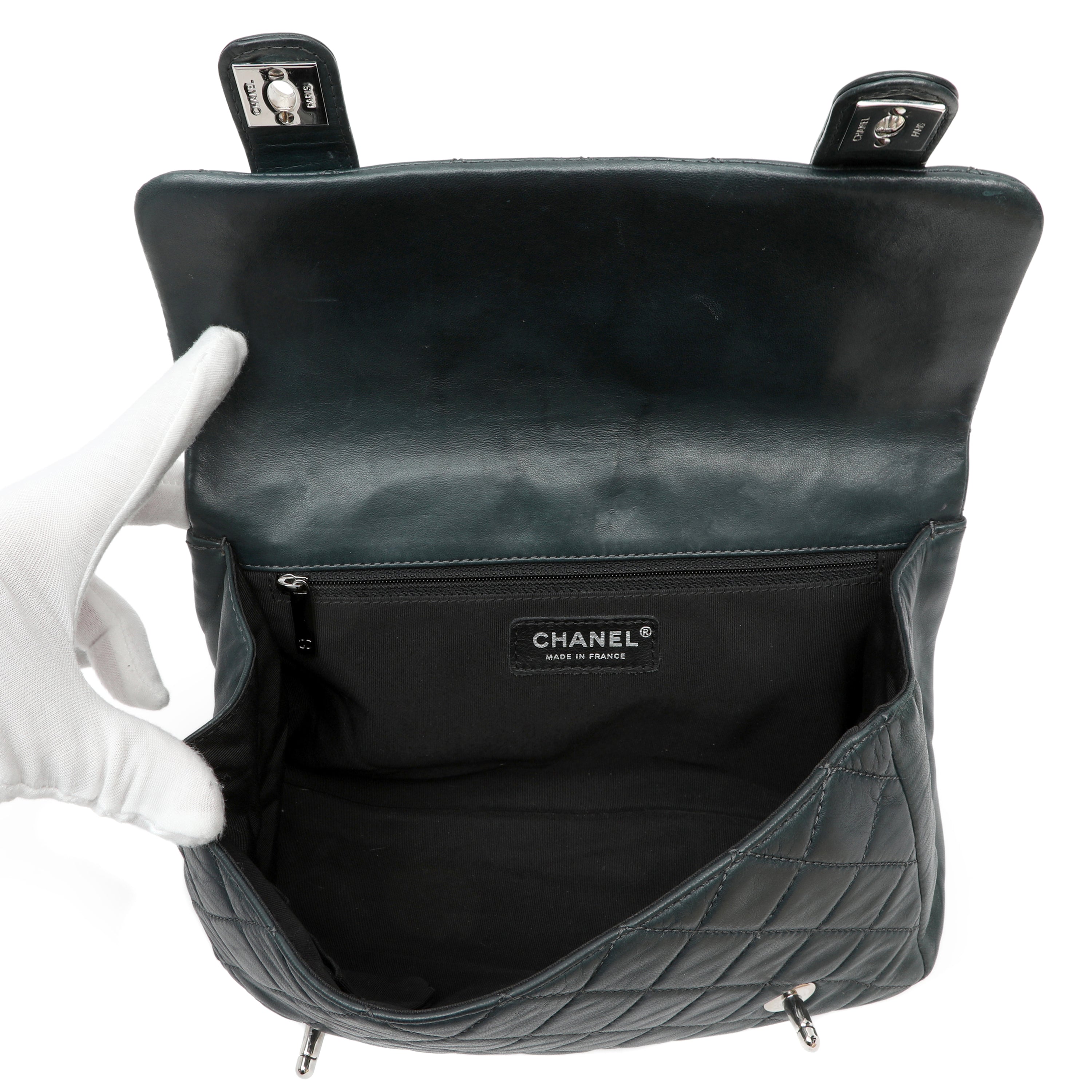 Chanel In The Mix Messenger Bag Quilted Green w SH