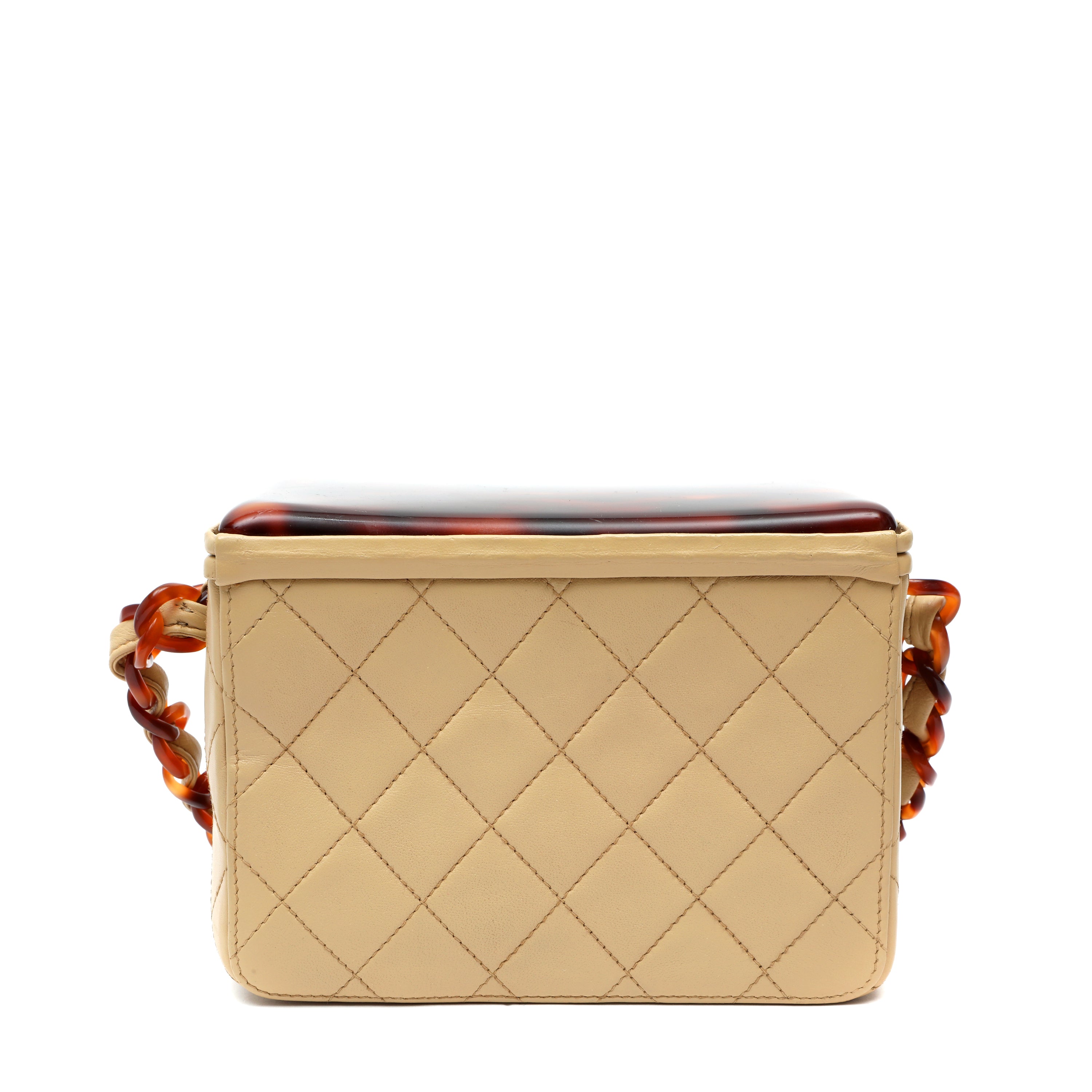 Chanel Matelassé Shoulder Bag Tortoiseshell Plastic Chain Strap