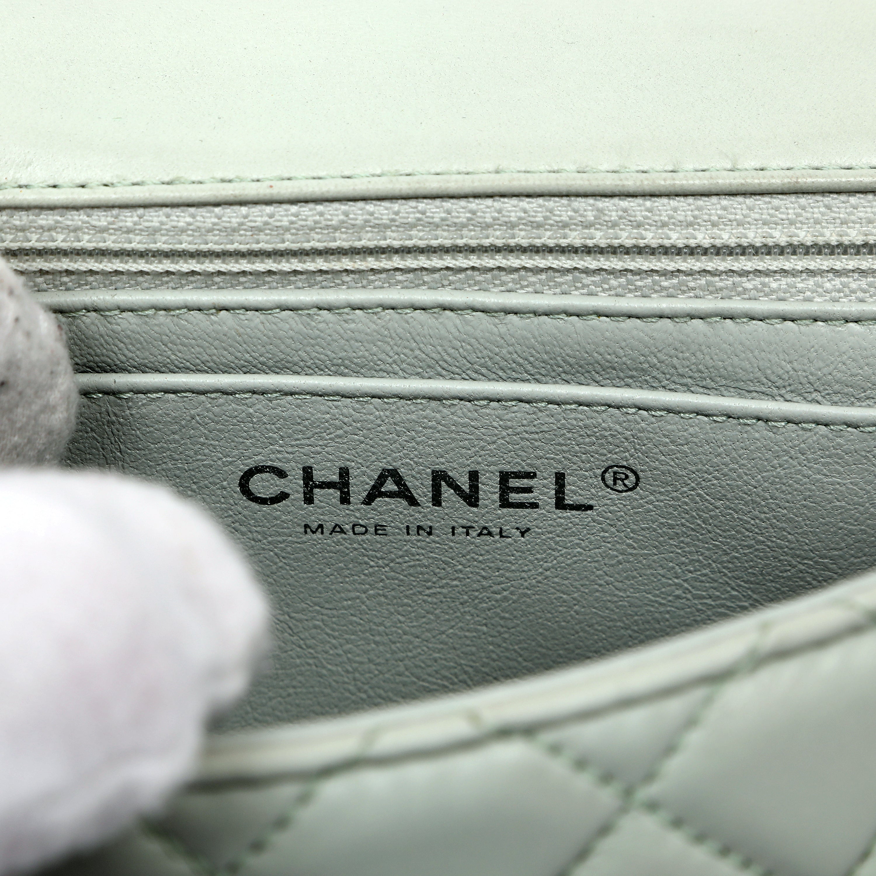 Chanel Matelasse Single Flap Chain Shoulder Bag Light Green