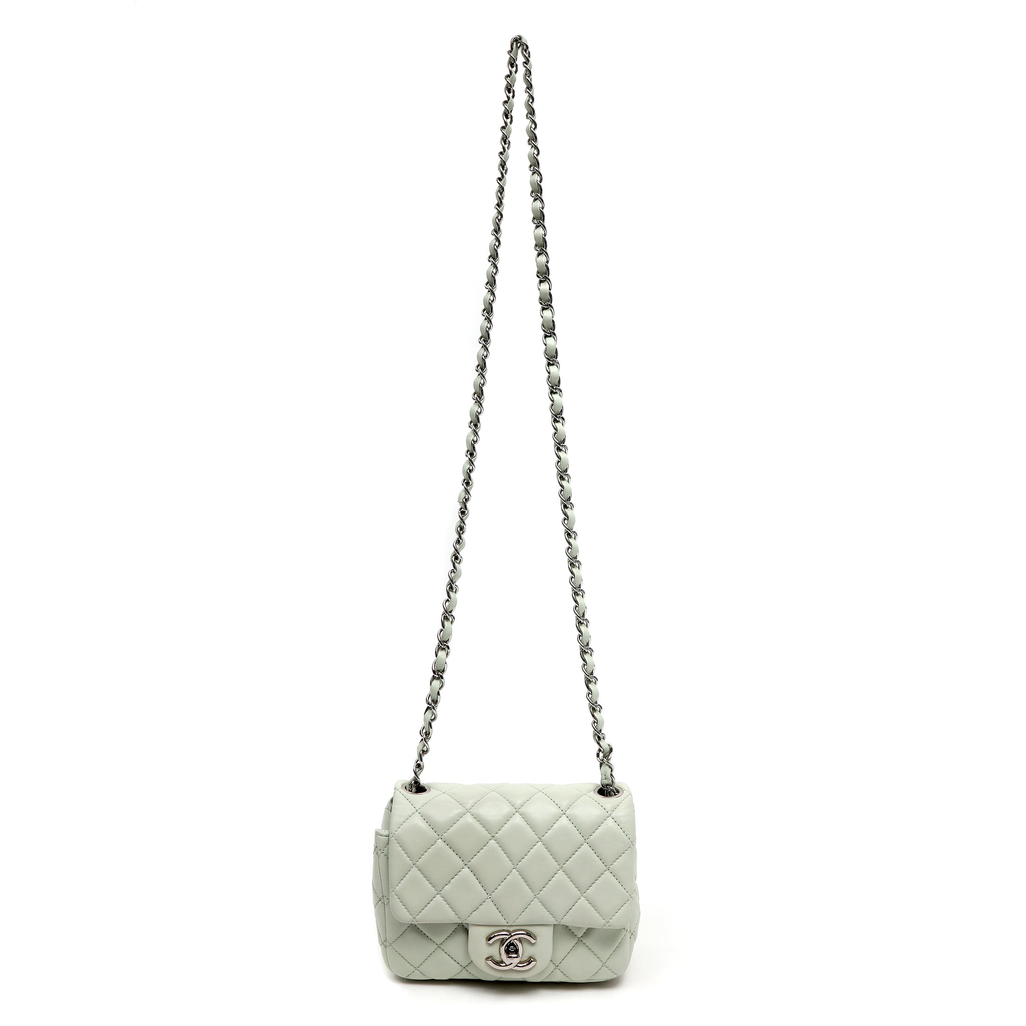 Chanel Matelasse Single Flap Chain Shoulder Bag Light Green