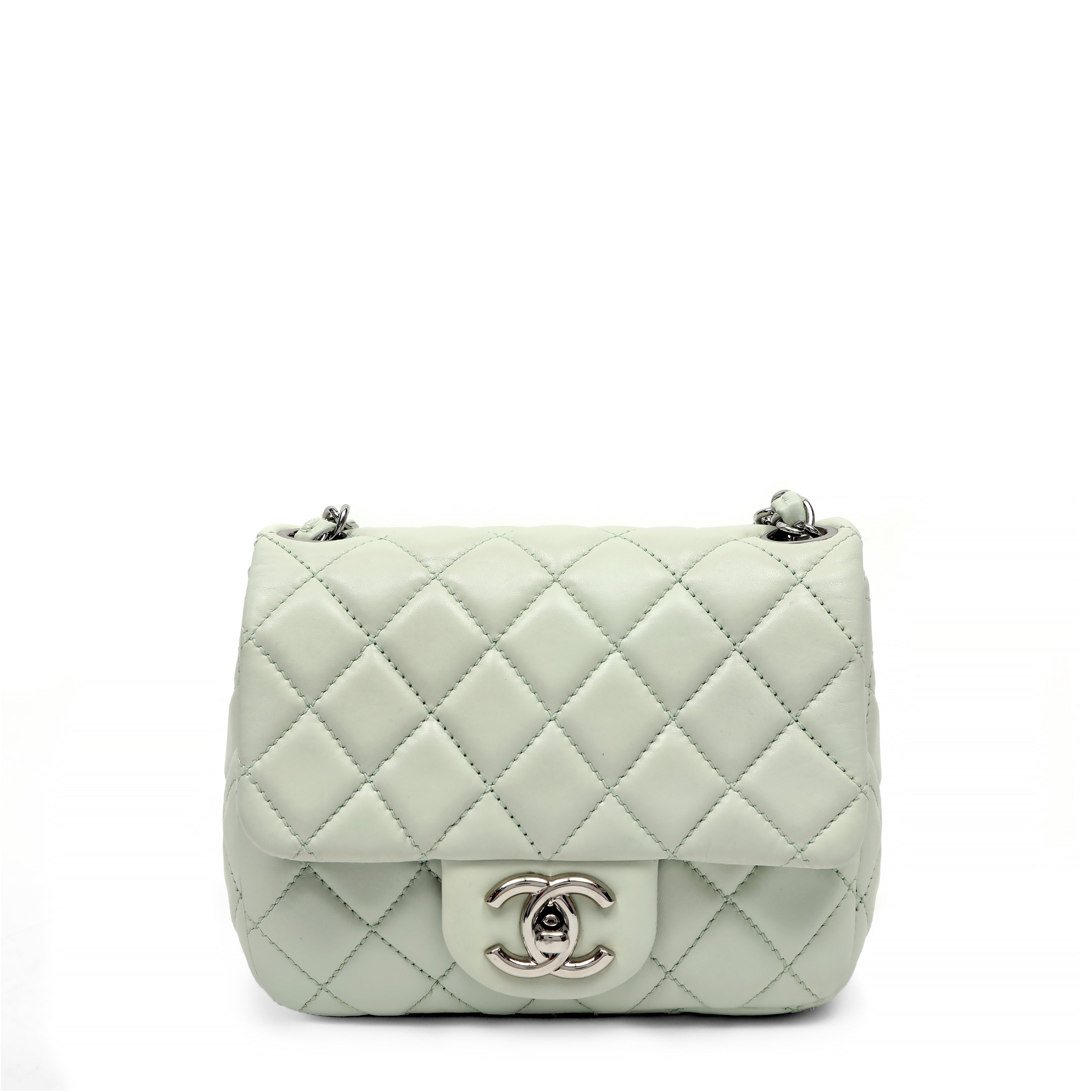 Chanel Matelasse Single Flap Chain Shoulder Bag Light Green