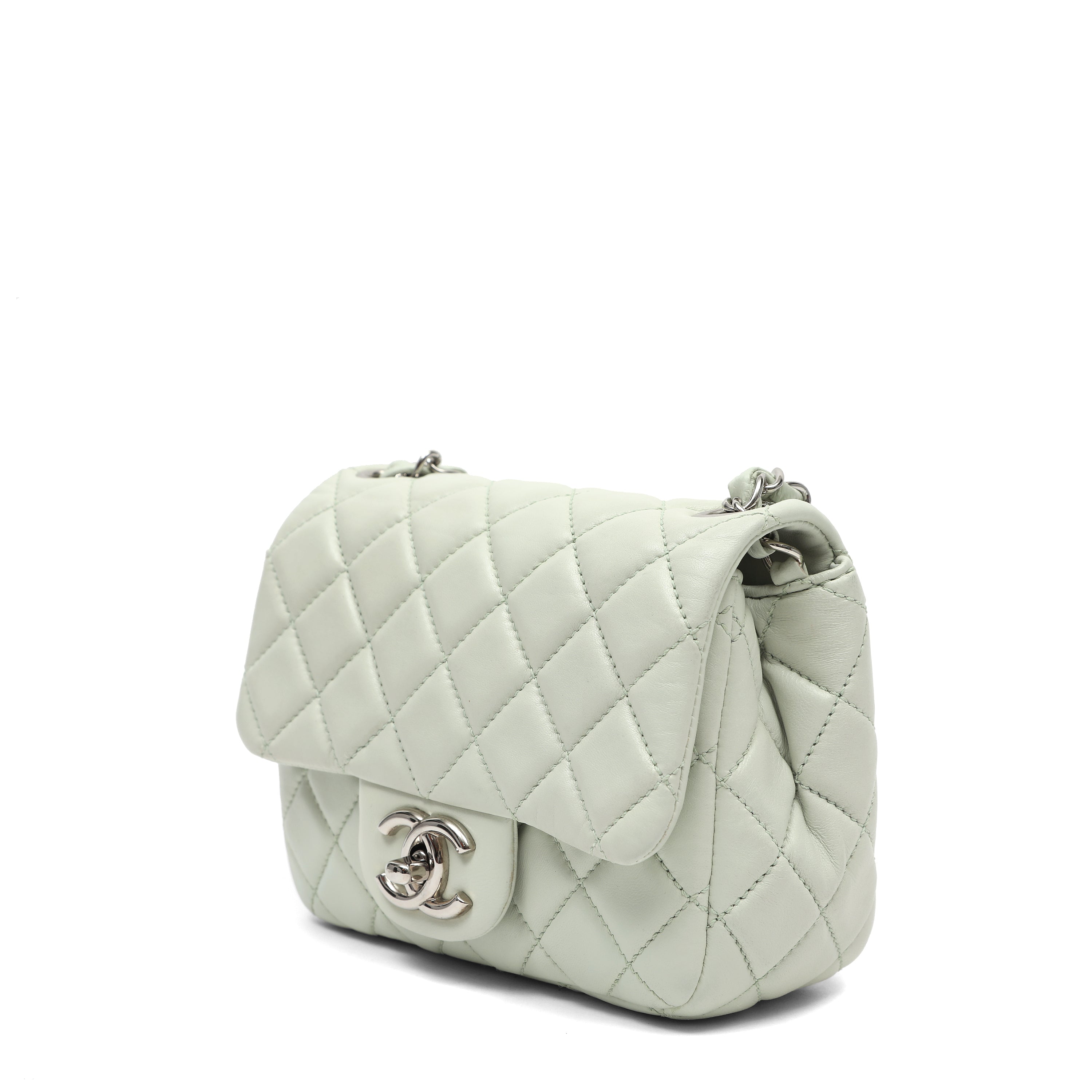 Chanel Matelasse Single Flap Chain Shoulder Bag Light Green