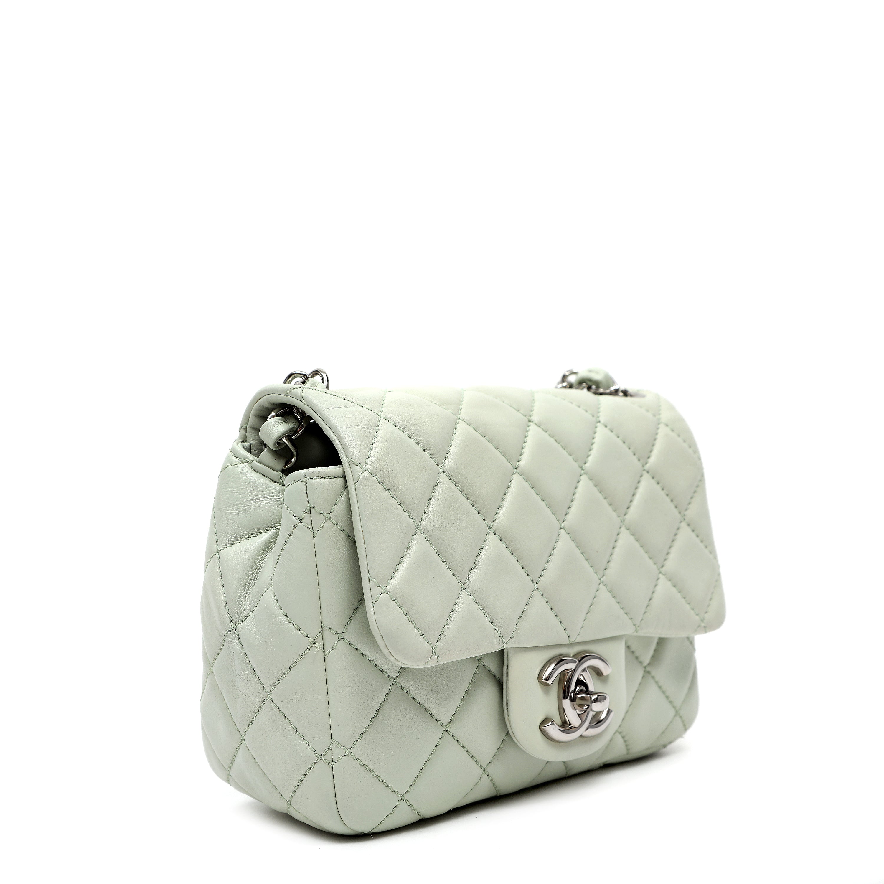 Chanel Matelasse Single Flap Chain Shoulder Bag Light Green