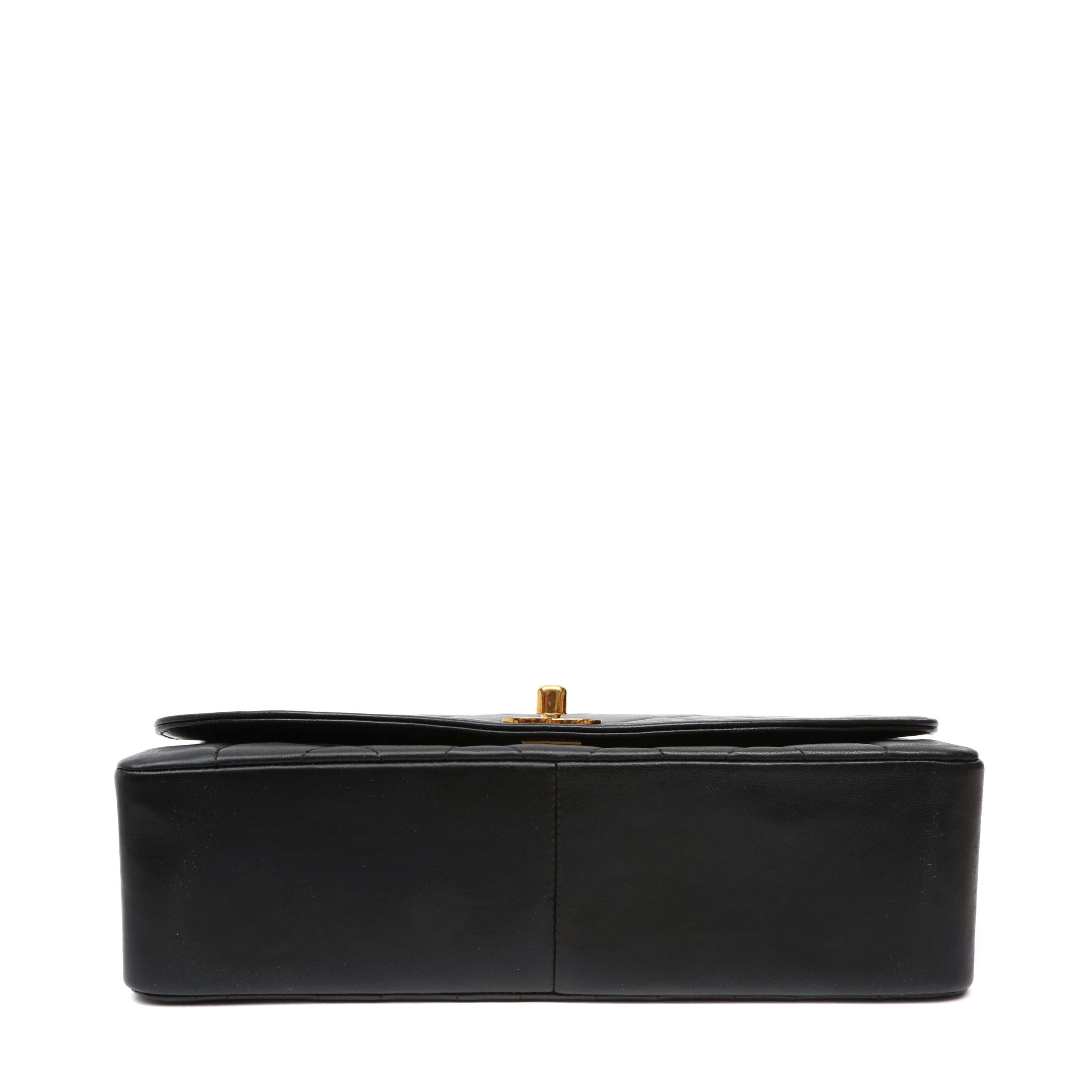 Chanel Medium Diana Flap Bag Black Quilted Lambskin Leather w GH