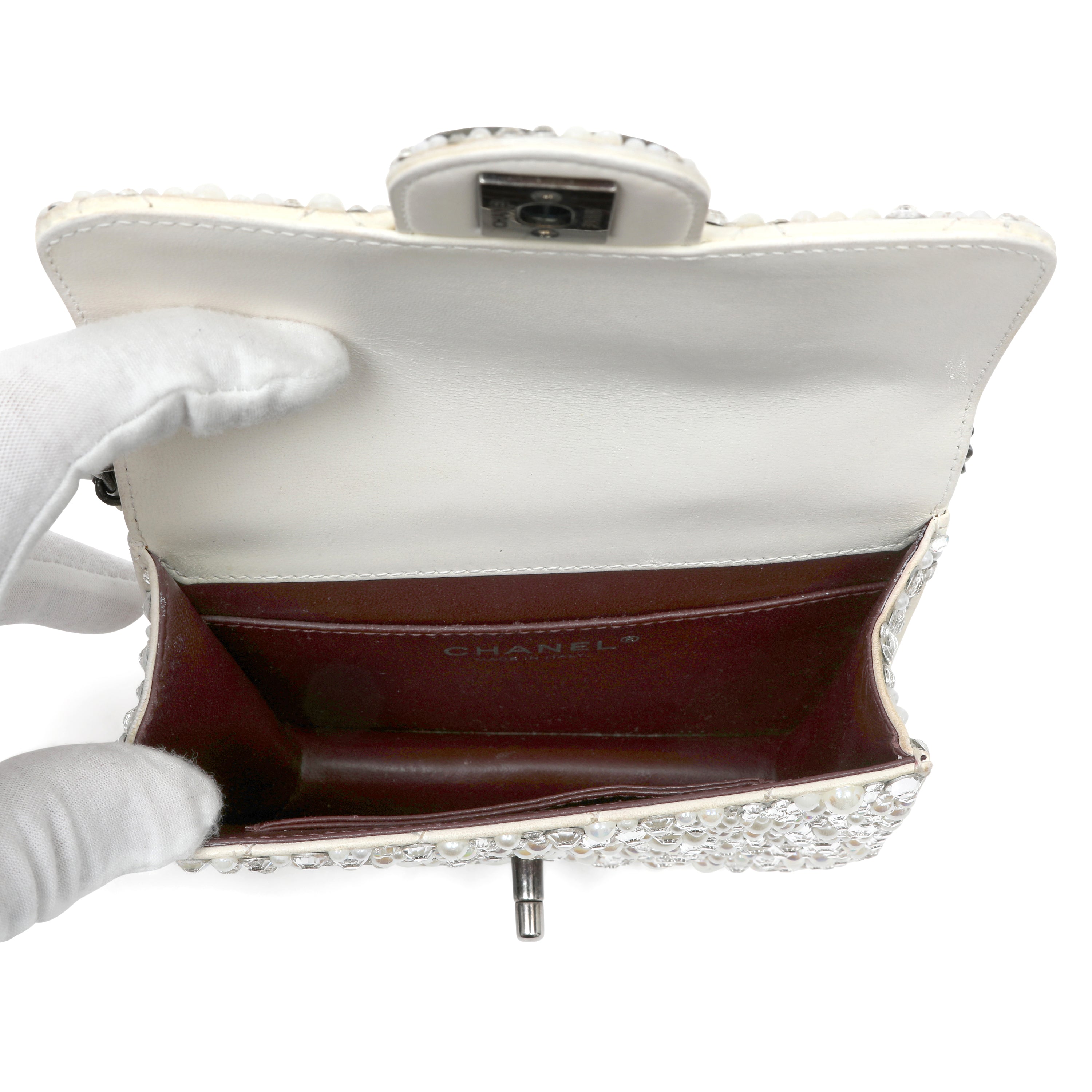 Chanel Mini Evening Bag Strass Crystals and Imitation Pearls w SH