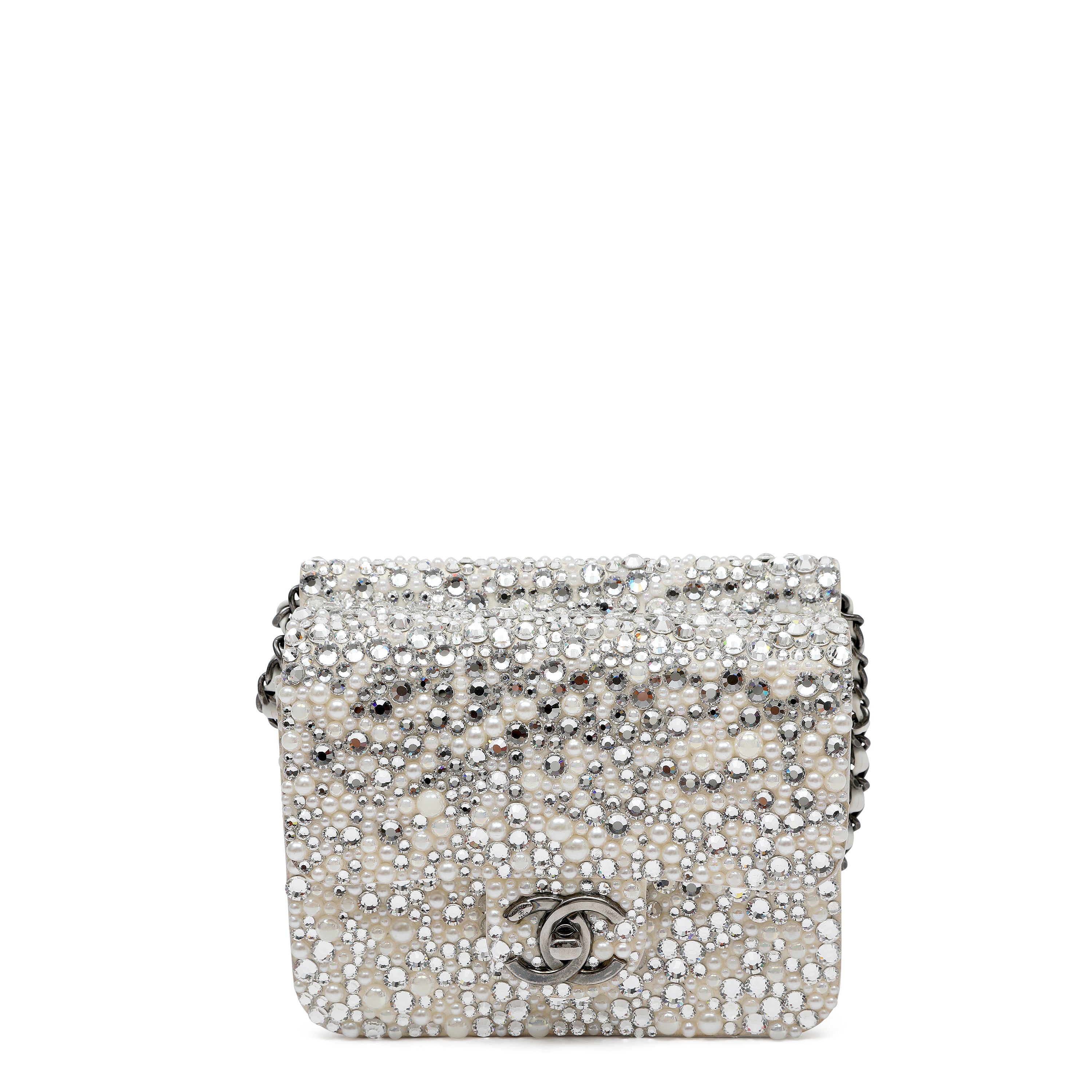 Chanel Mini Evening Bag Strass Crystals and Imitation Pearls w SH