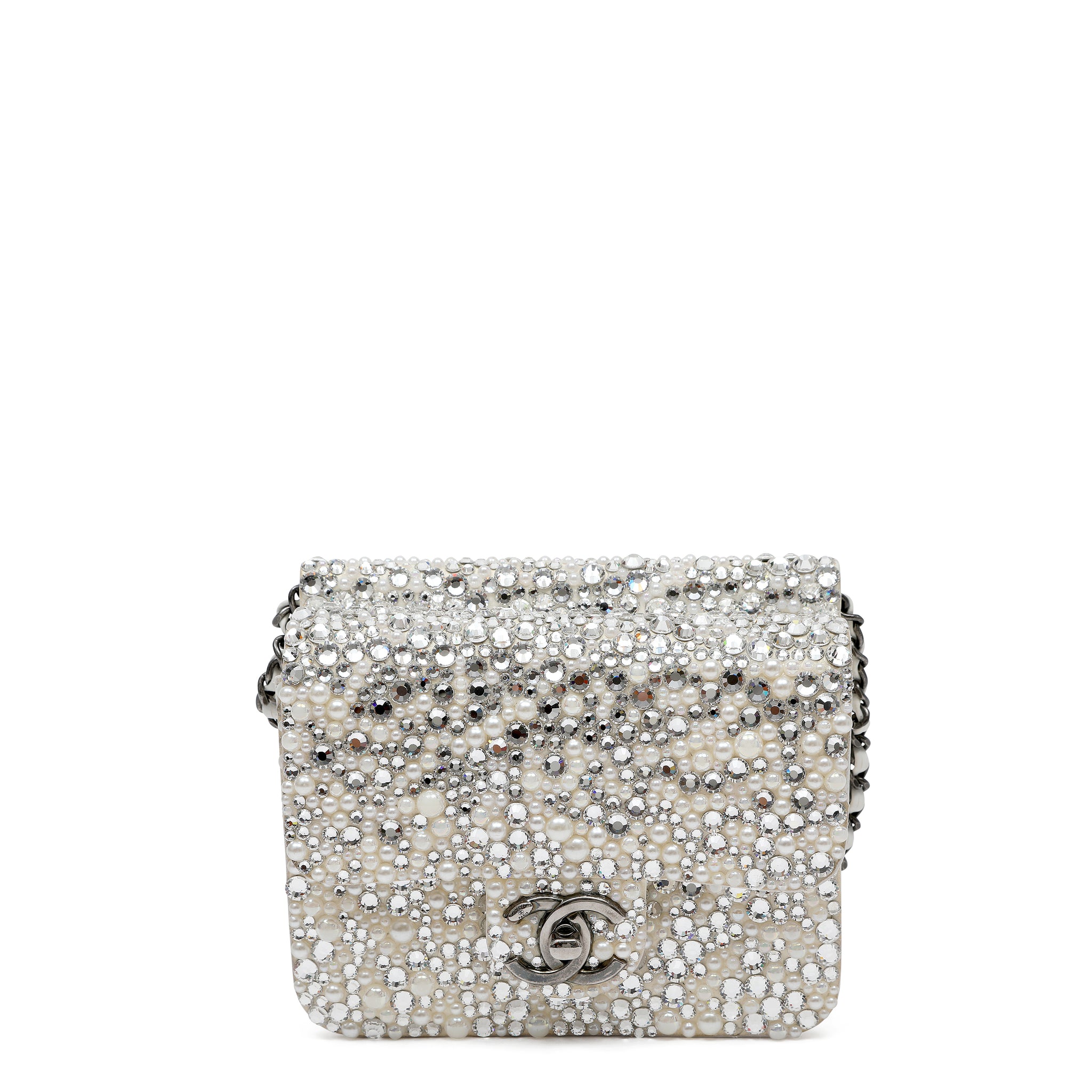 Chanel Mini Evening Bag Strass Crystals and Imitation Pearls w SH