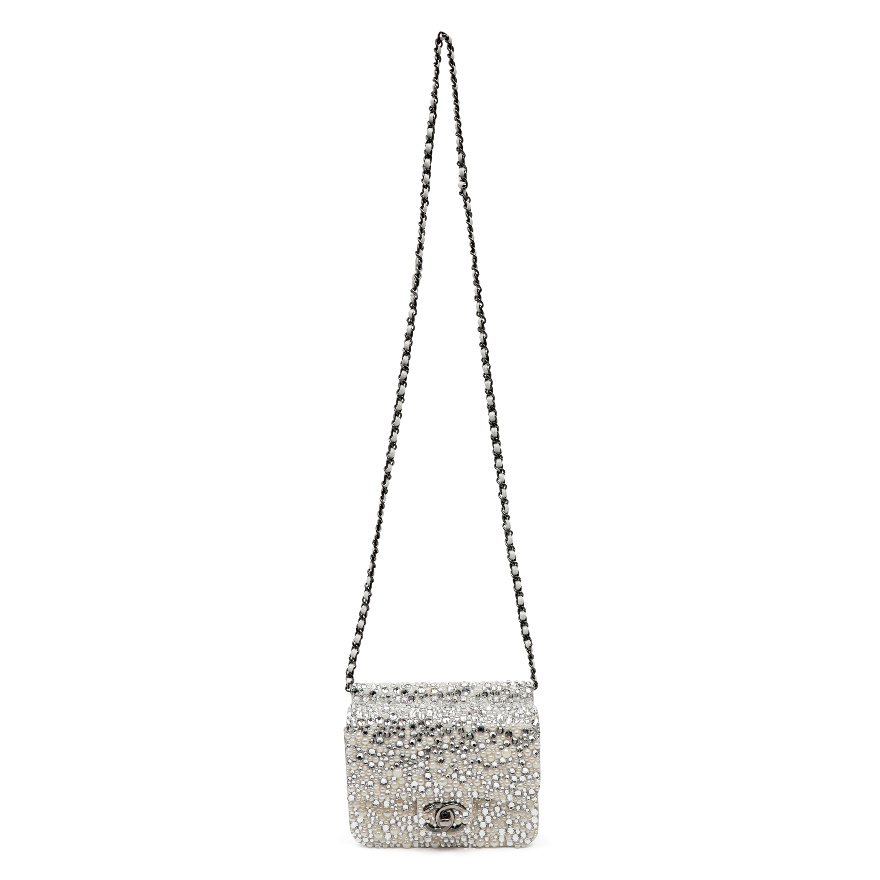 Chanel Mini Evening Bag Strass Crystals and Imitation Pearls w SH