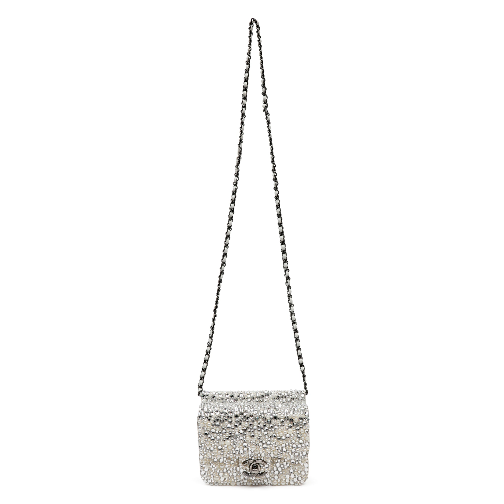 Chanel Mini Evening Bag Strass Crystals and Imitation Pearls w SH