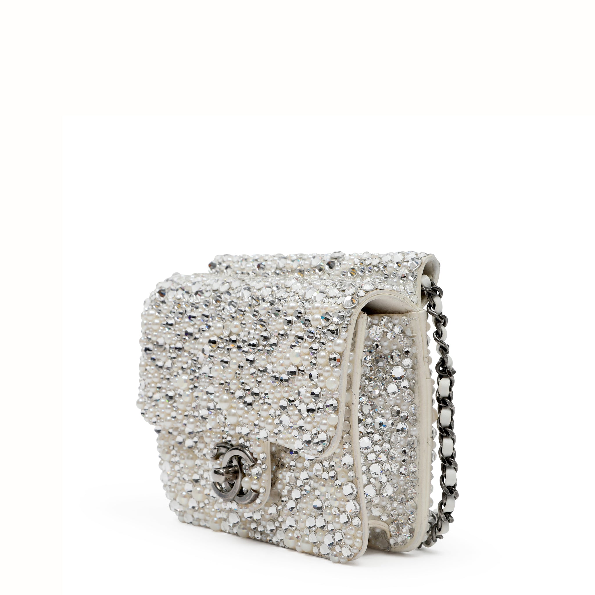 Chanel Mini Evening Bag Strass Crystals and Imitation Pearls w SH