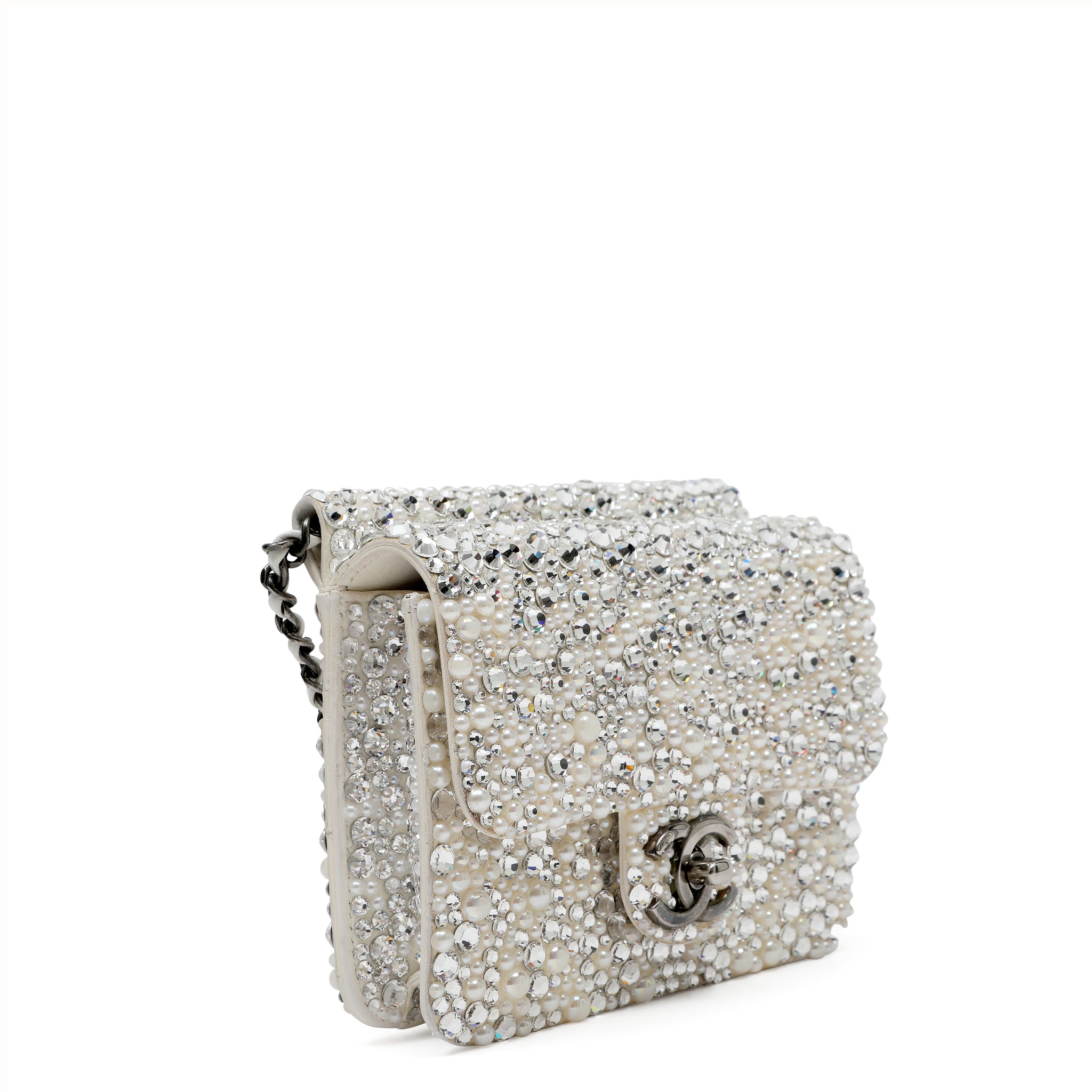 Chanel Mini Evening Bag Strass Crystals and Imitation Pearls w SH