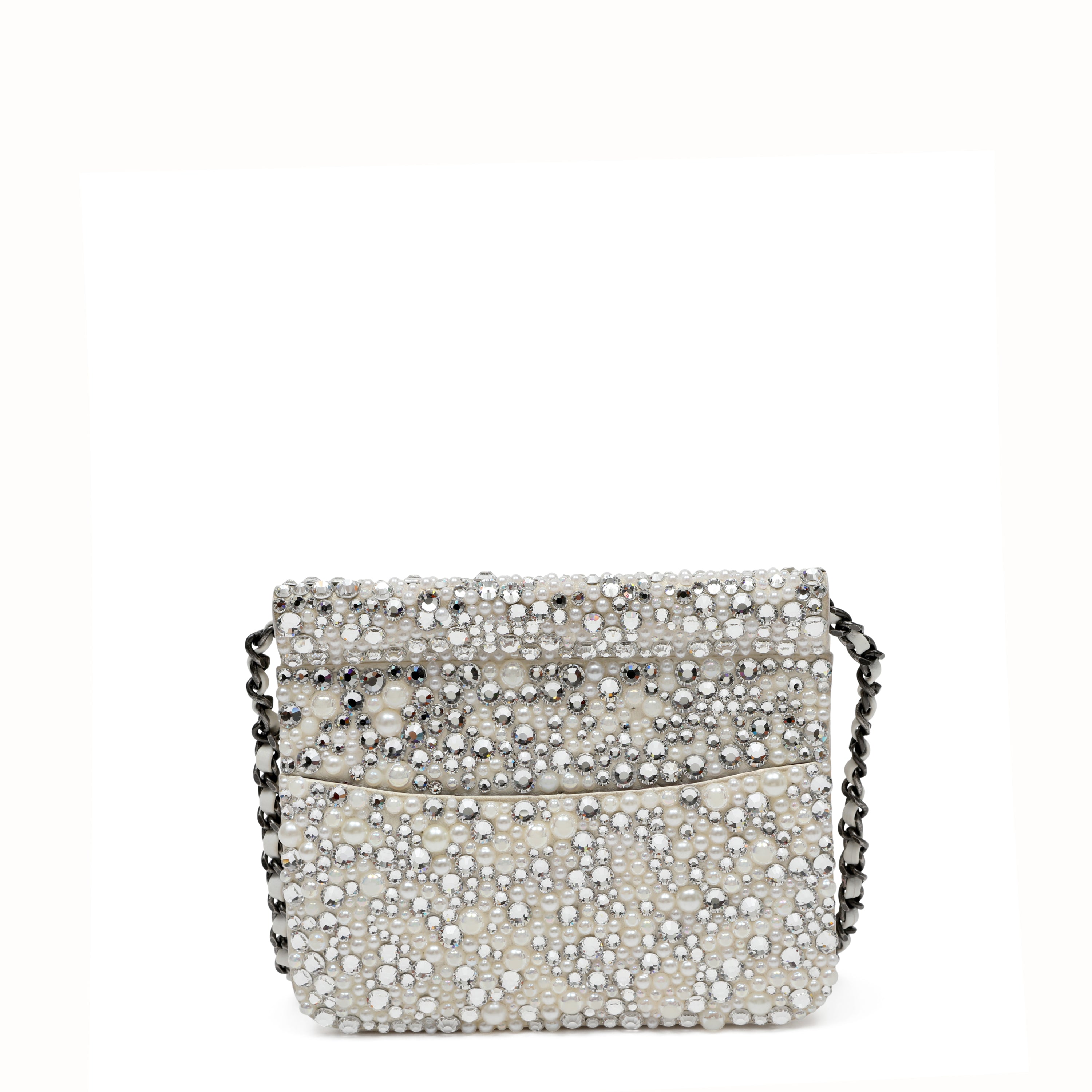 Chanel Mini Evening Bag Strass Crystals and Imitation Pearls w SH