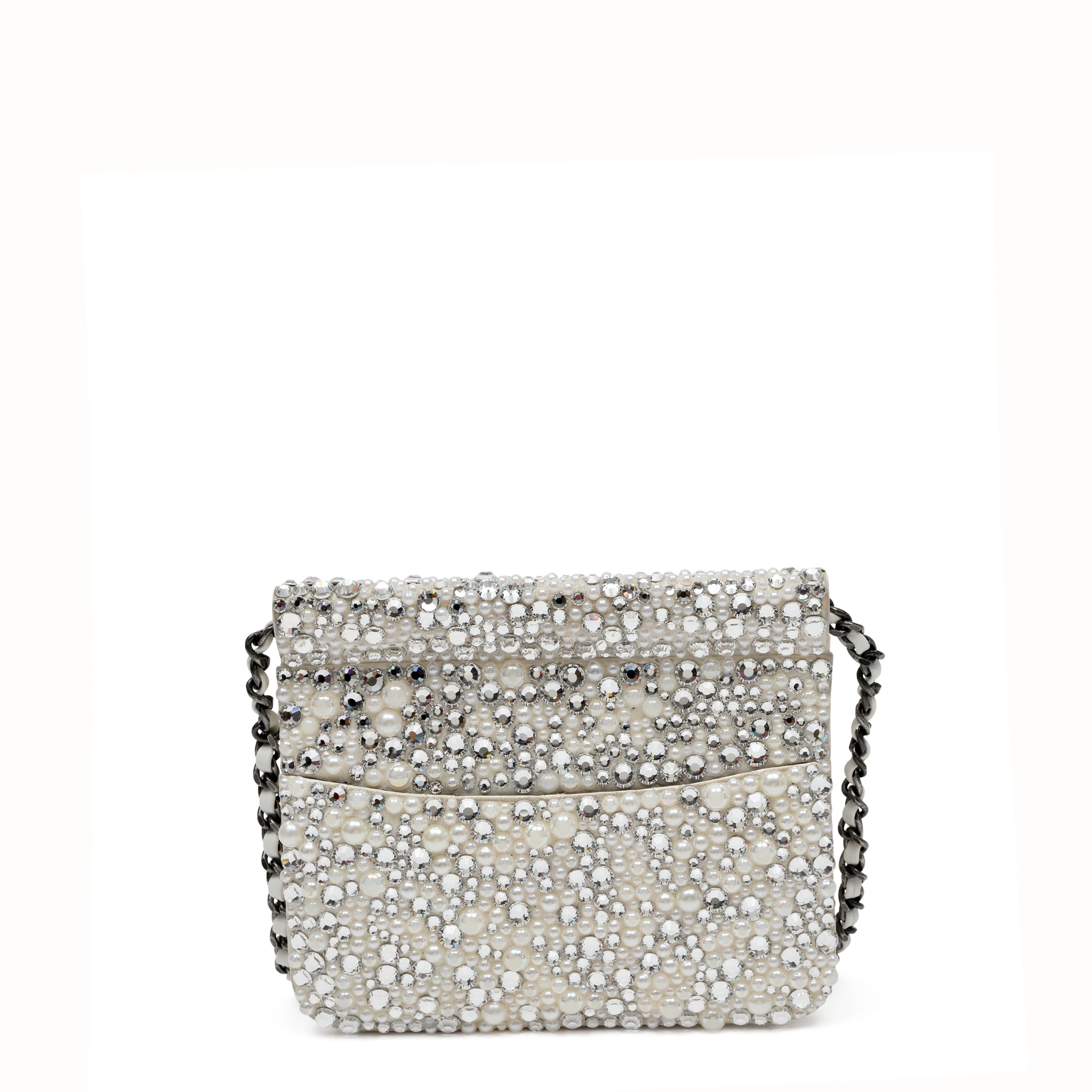 Chanel Mini Evening Bag Strass Crystals and Imitation Pearls w SH