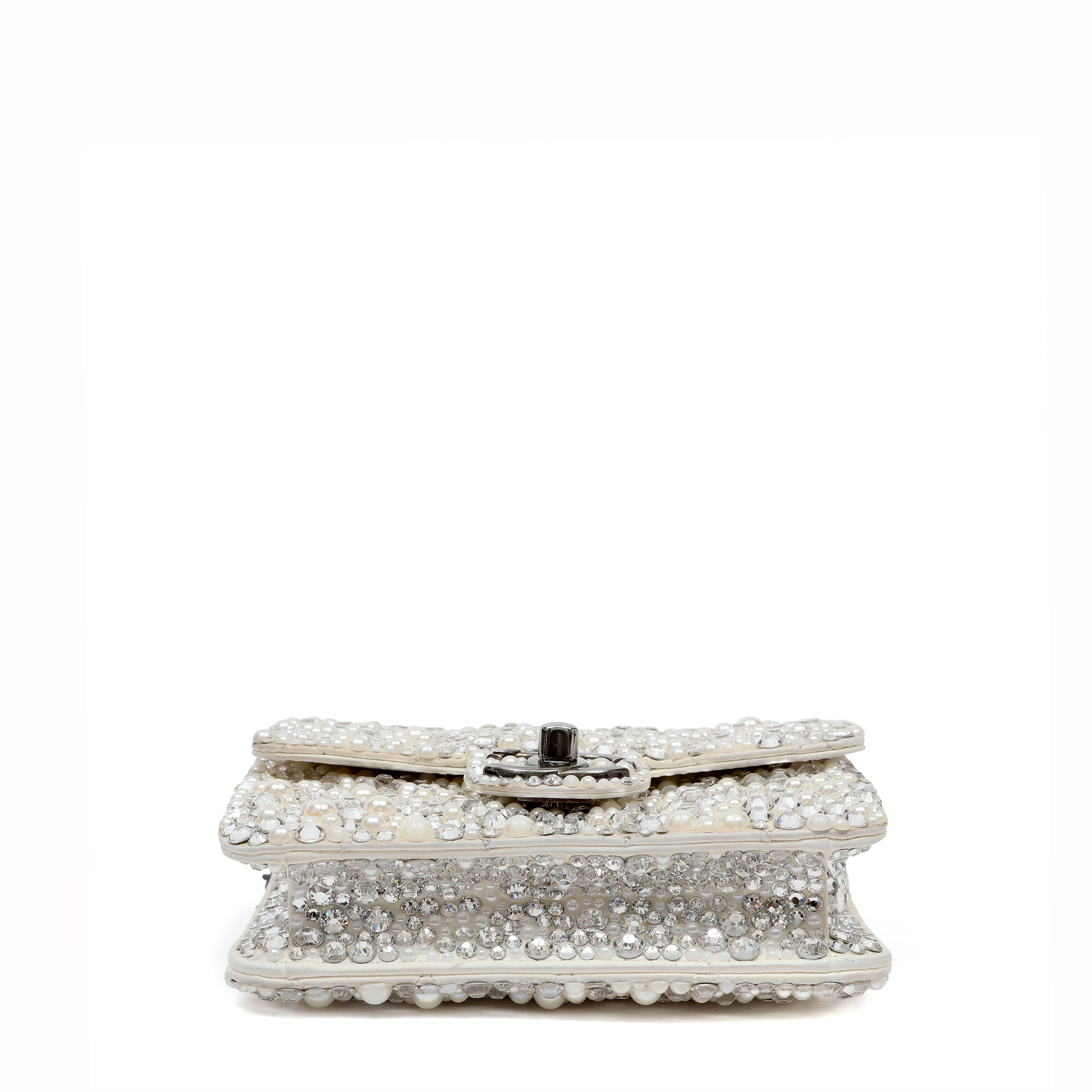 Chanel Mini Evening Bag Strass Crystals and Imitation Pearls w SH
