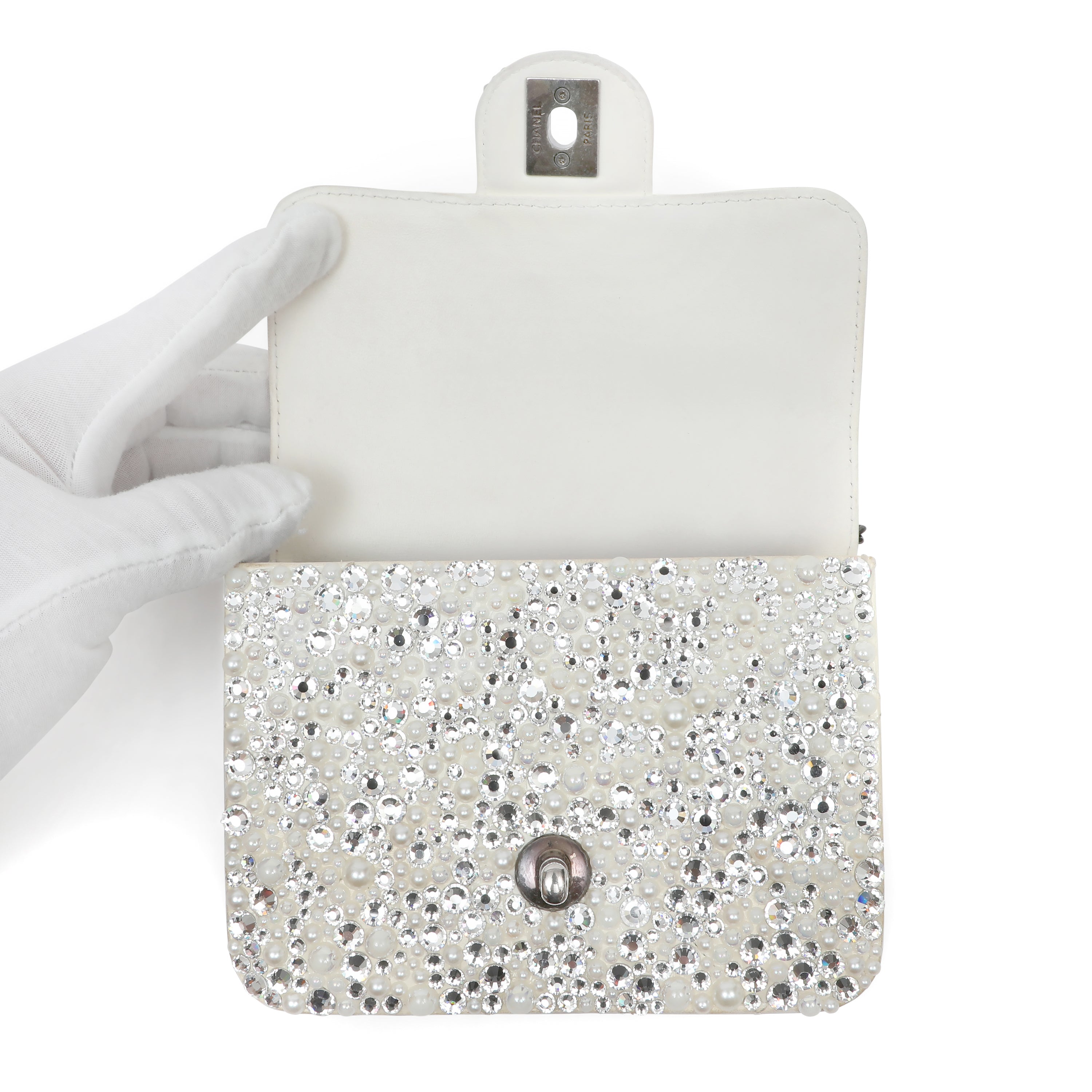 Chanel Mini Evening Bag Strass Crystals and Imitation Pearls w SH