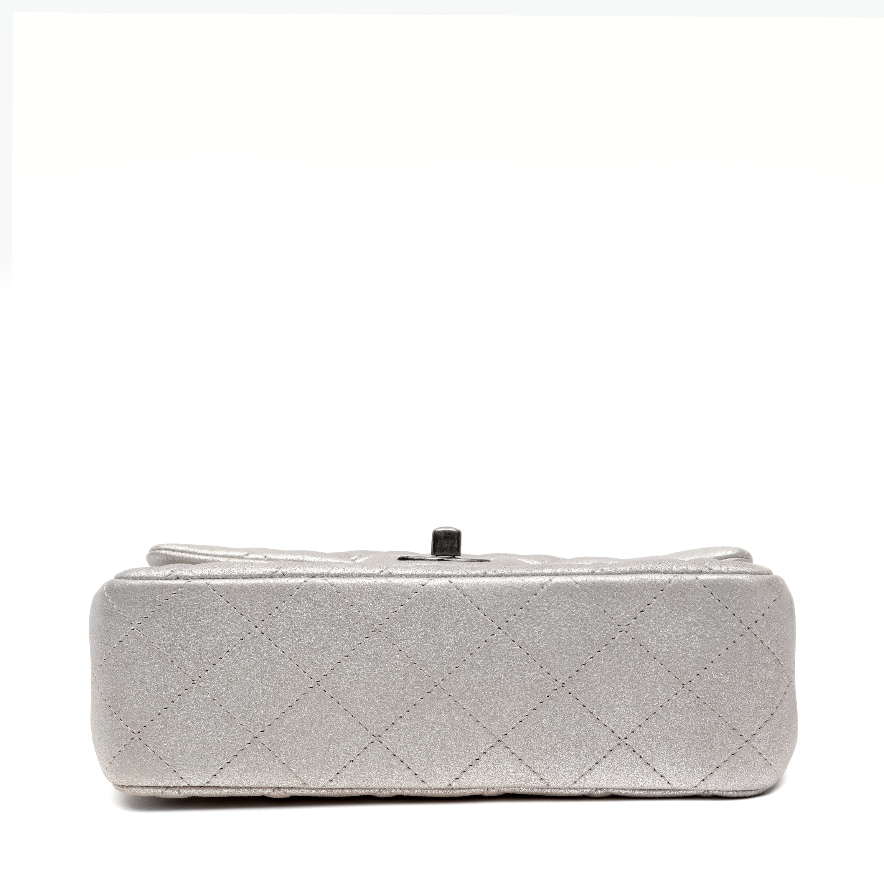 Chanel Mini Flap Bag in Silver Metallic