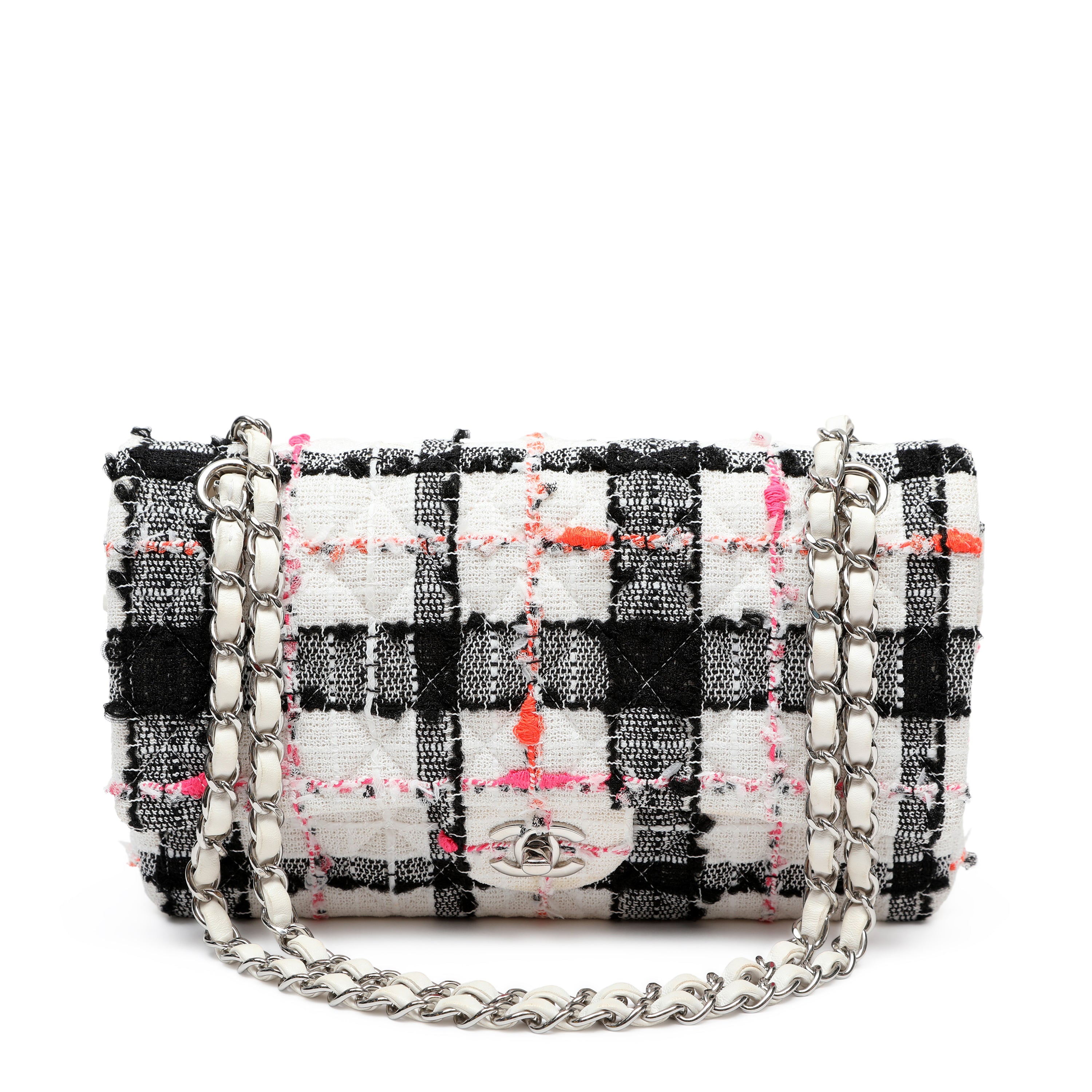 Chanel Mini Rectangular Classic Single Flap Shoulder Bag Tweed Neon Accents